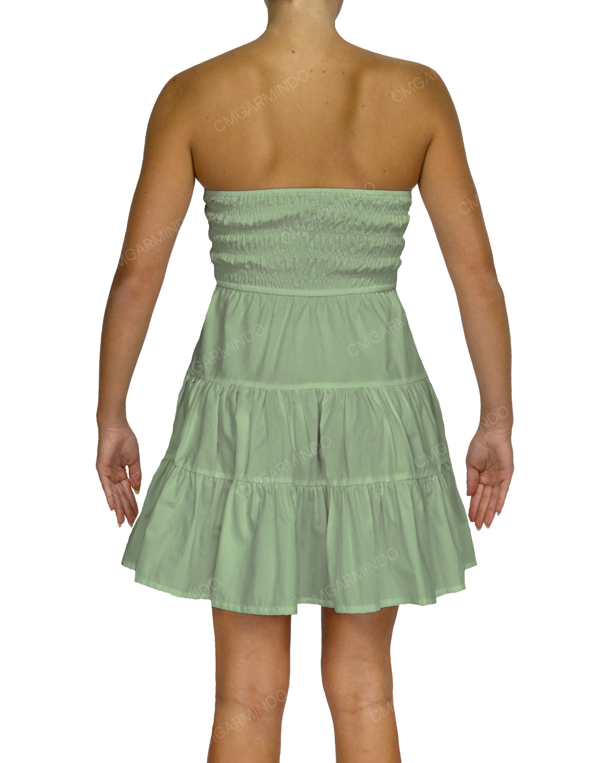 Shirred Tube Top Mini Dress