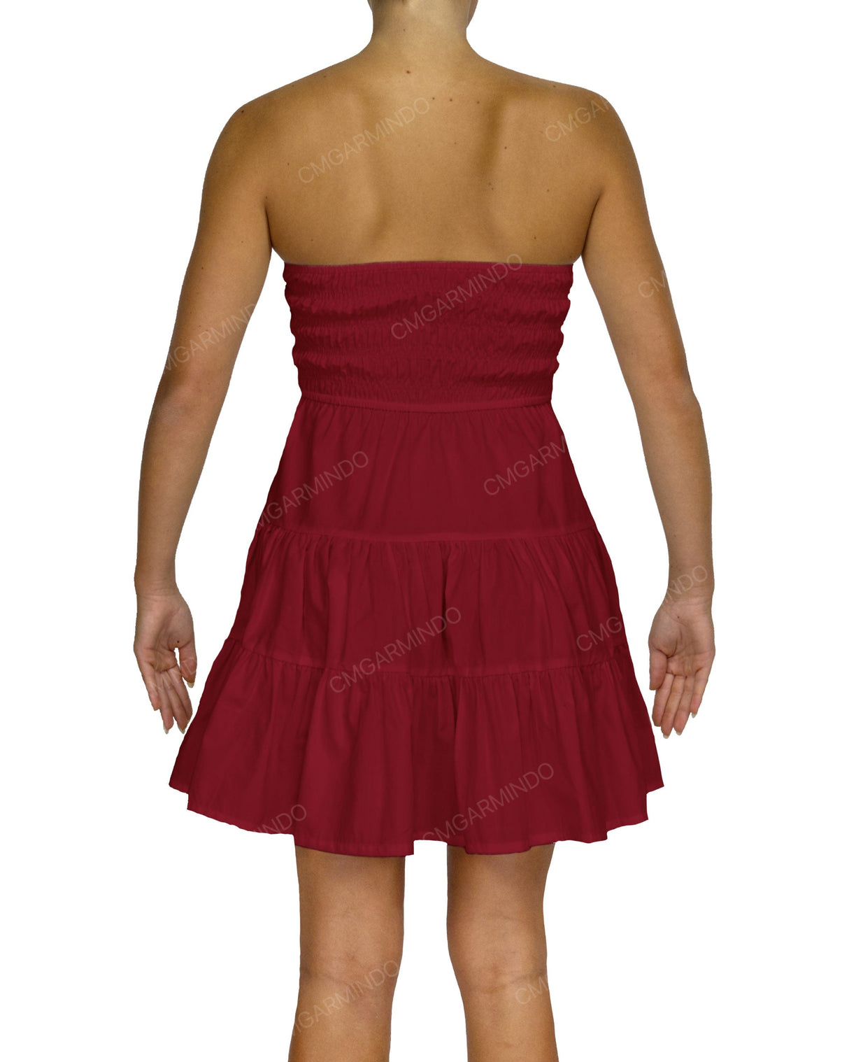 Shirred Tube Top Mini Dress