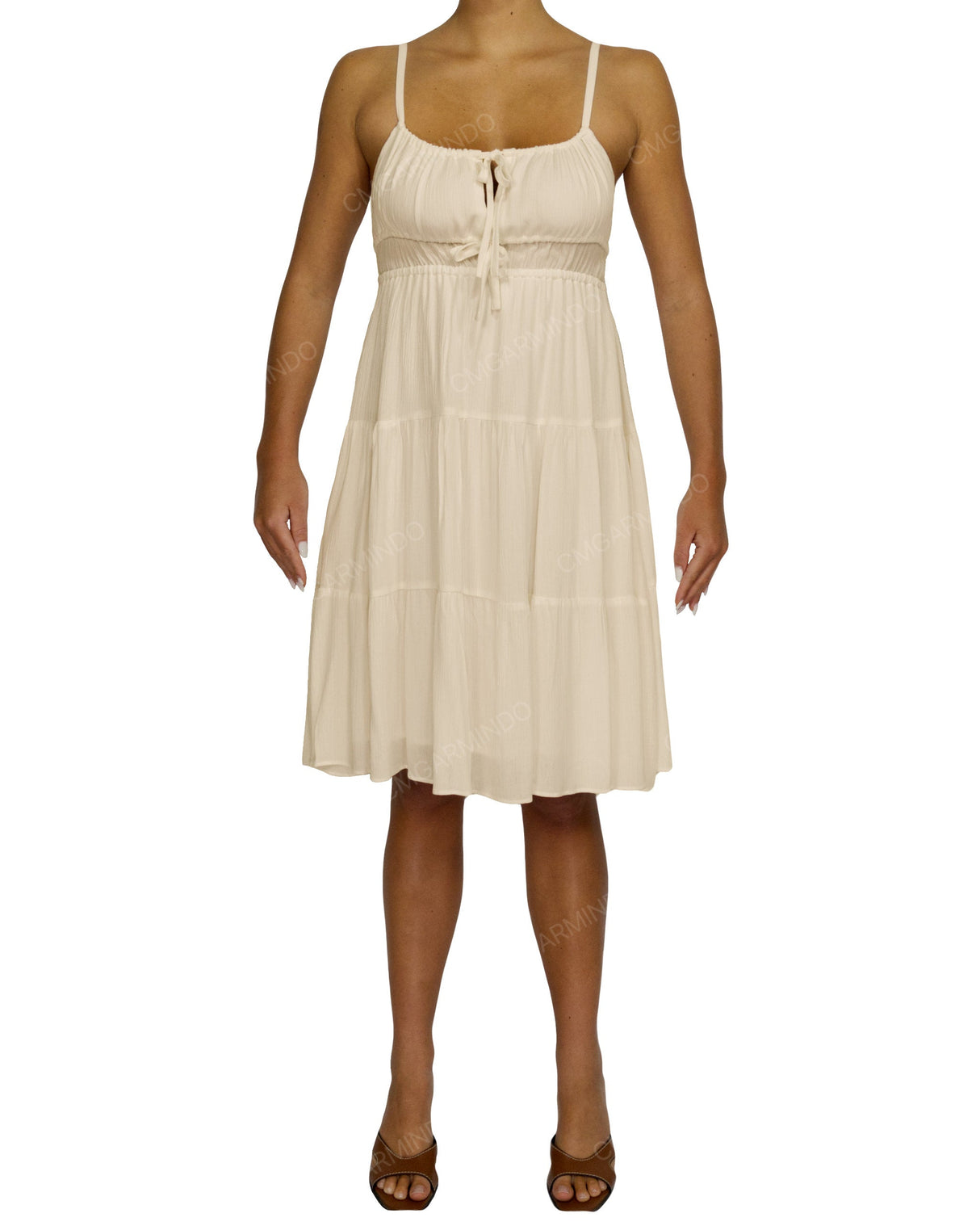 Shirred Waist Tiered Mini Dress