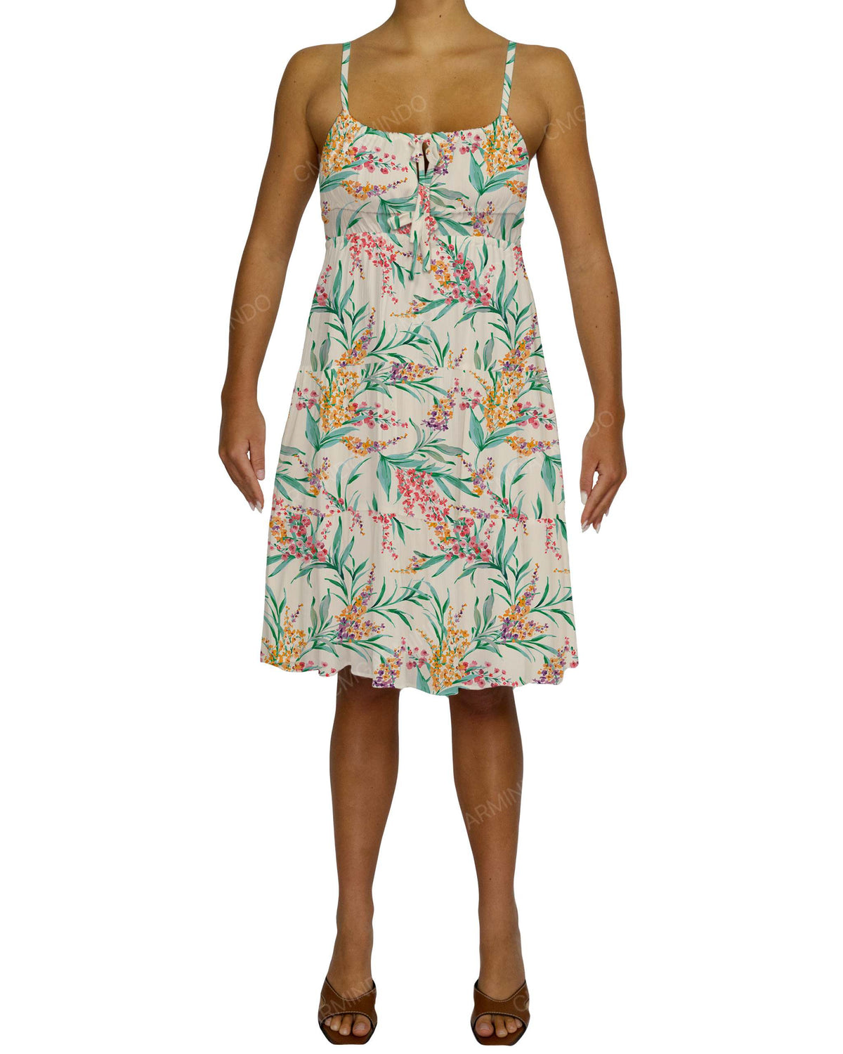 Shirred Waist Tiered Mini Dress
