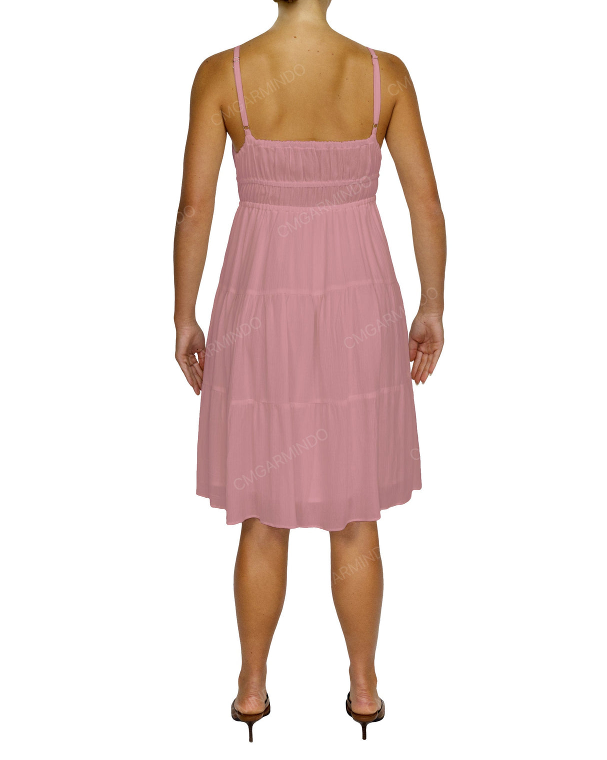 Shirred Waist Tiered Mini Dress