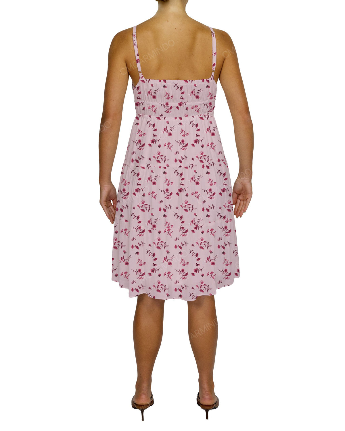 Shirred Waist Tiered Mini Dress