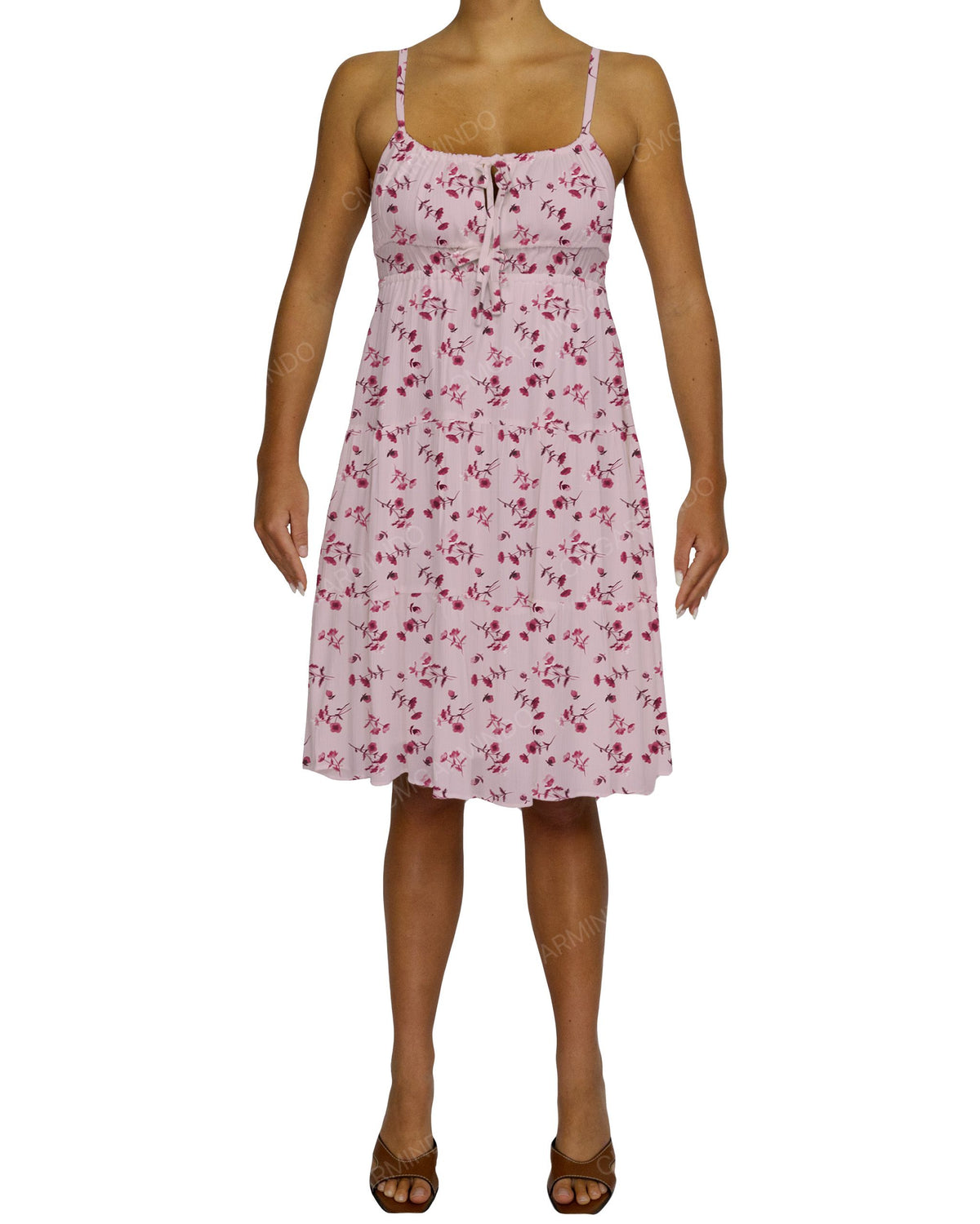Shirred Waist Tiered Mini Dress