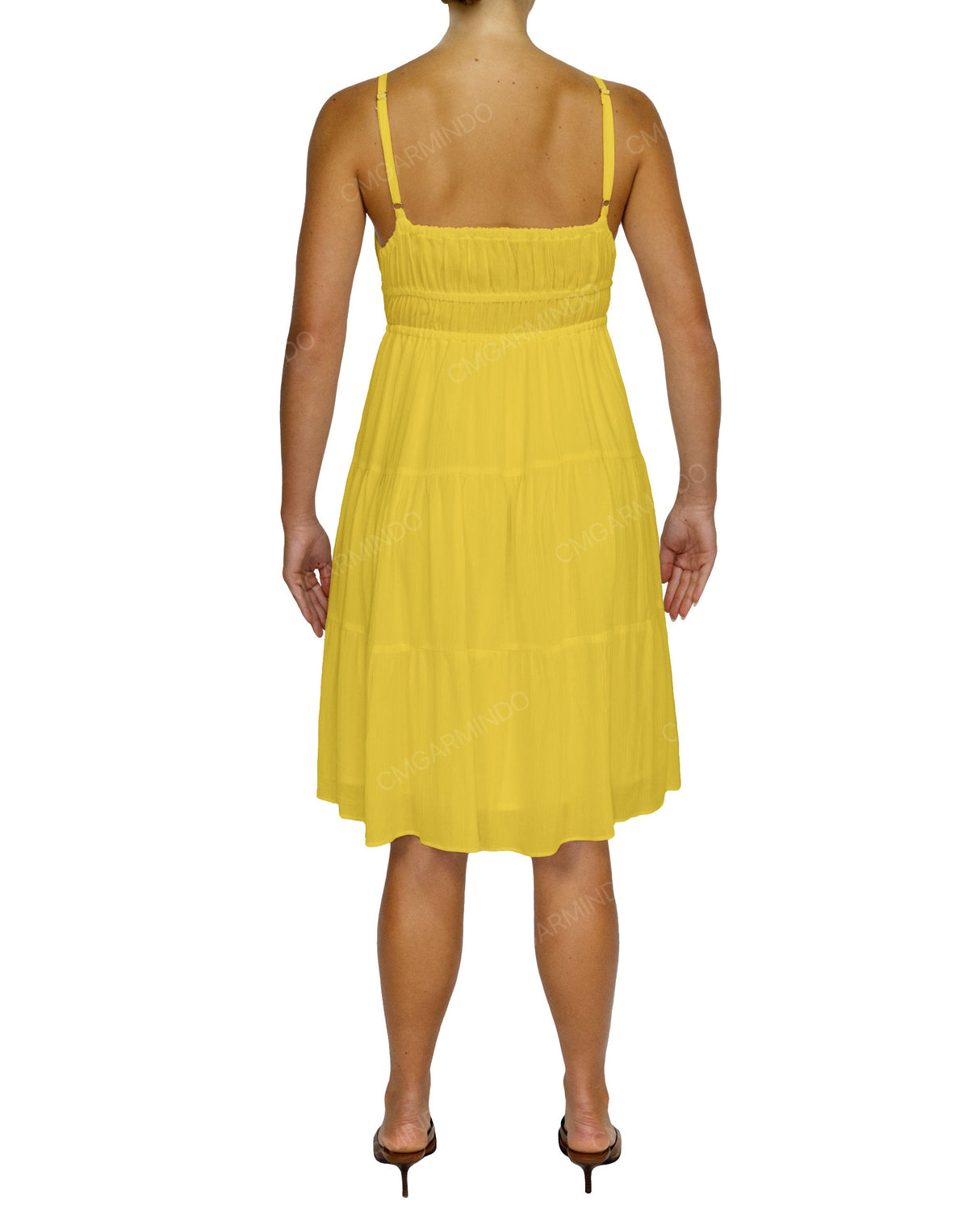 Shirred Waist Tiered Mini Dress