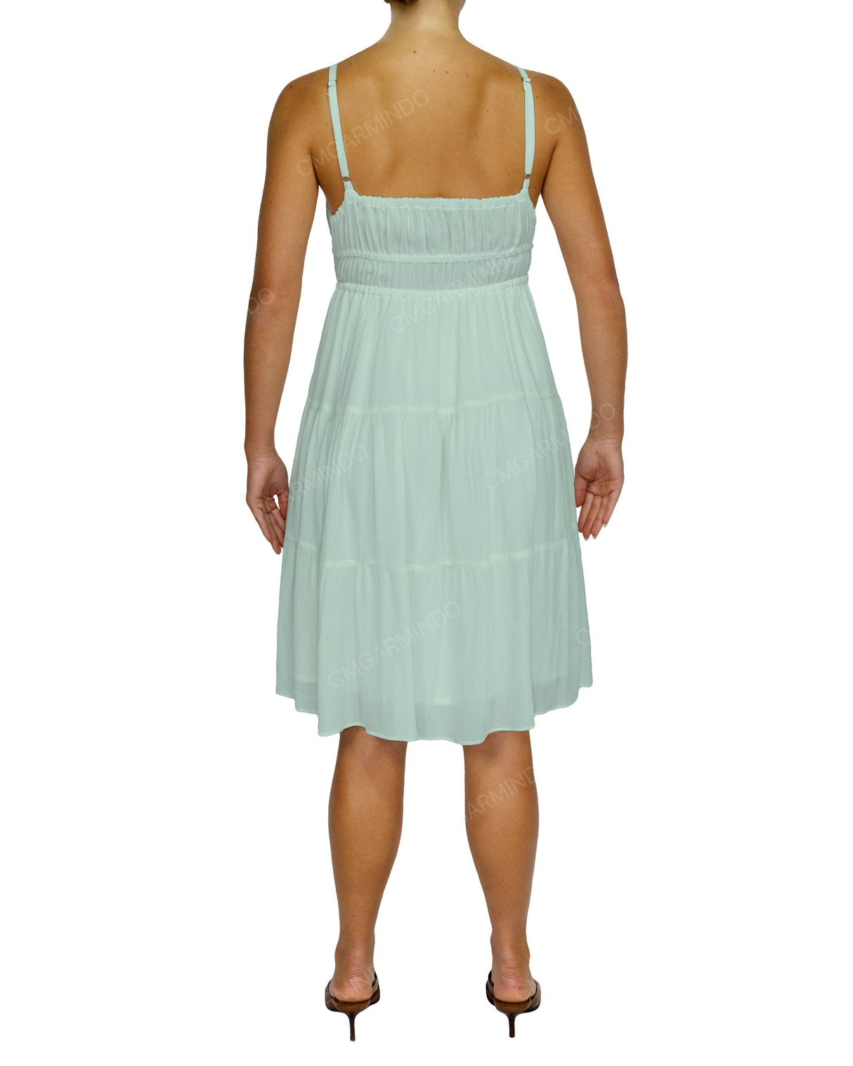 Shirred Waist Tiered Mini Dress