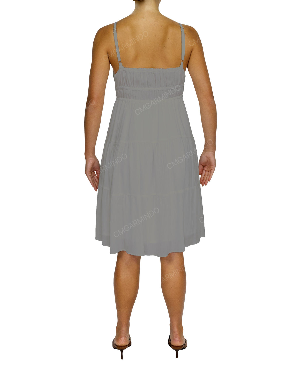 Shirred Waist Tiered Mini Dress