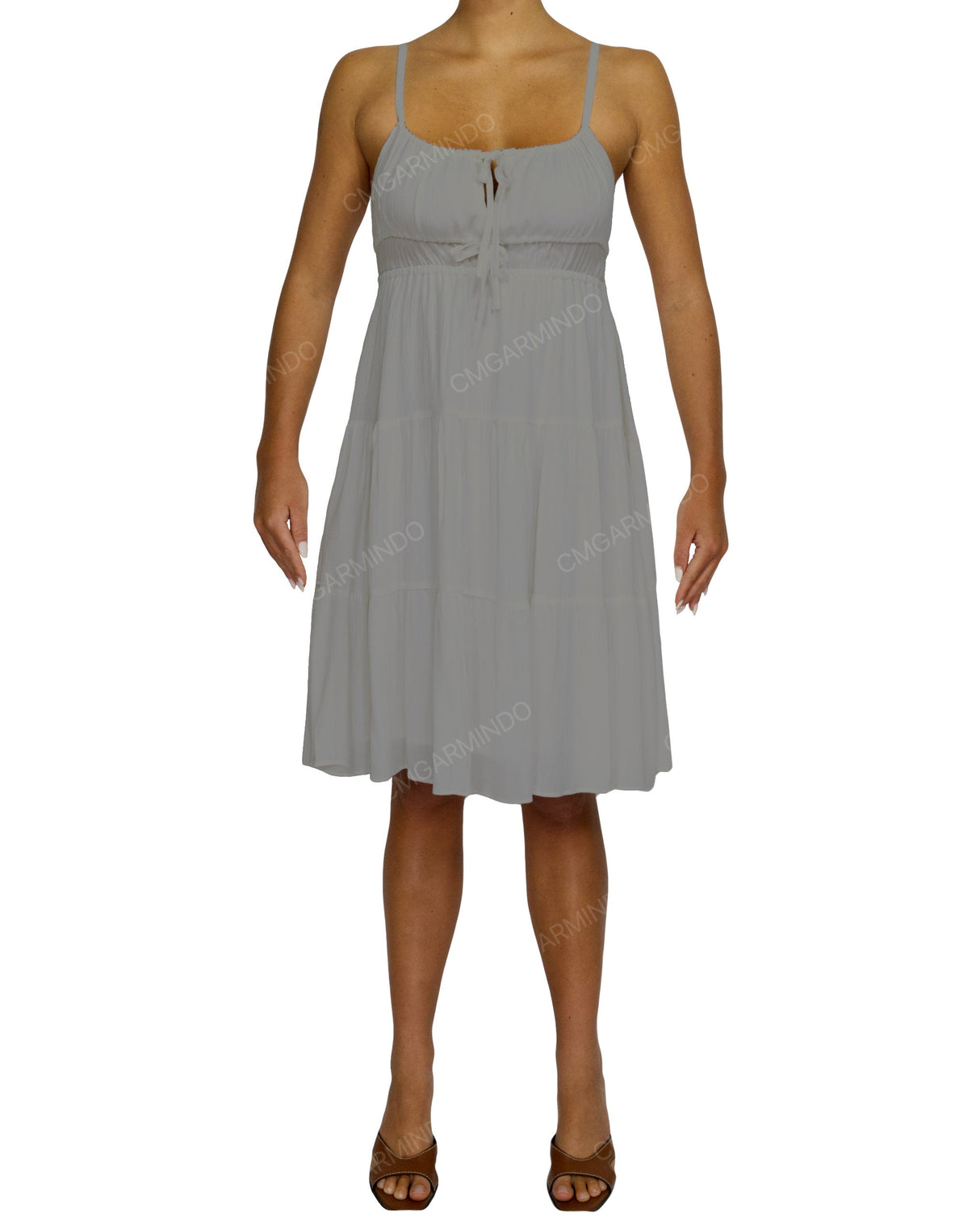 Shirred Waist Tiered Mini Dress