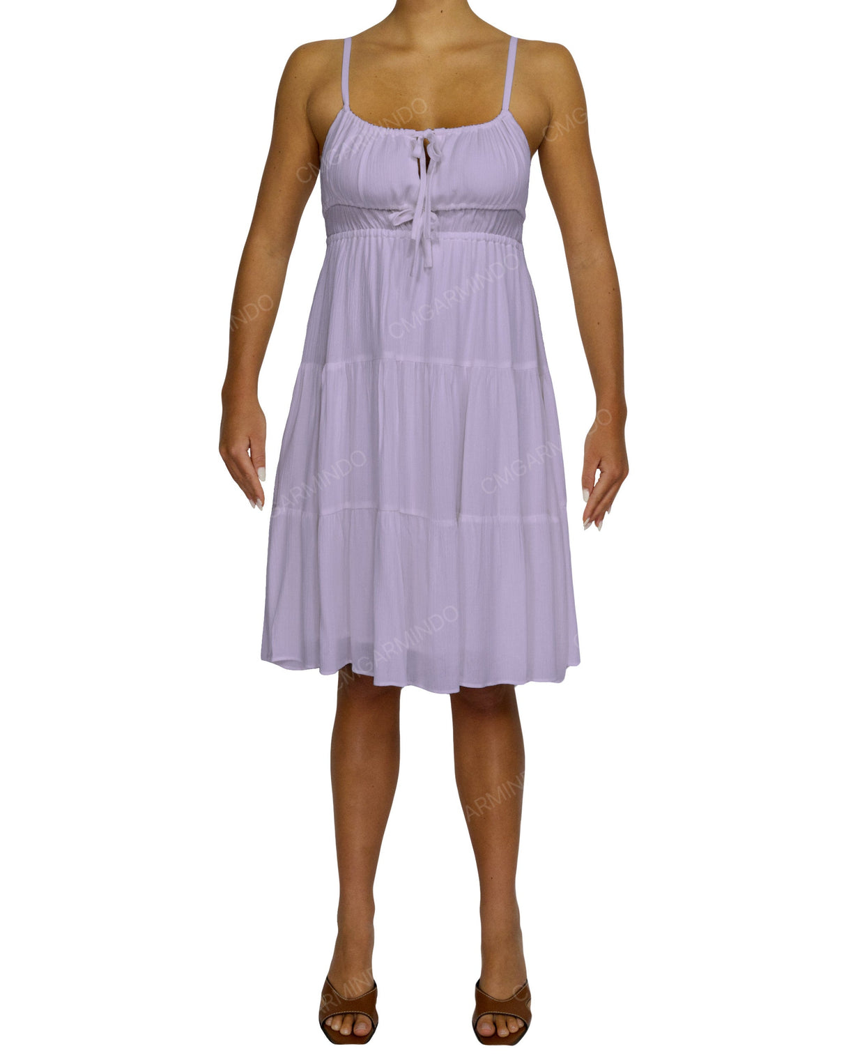 Shirred Waist Tiered Mini Dress
