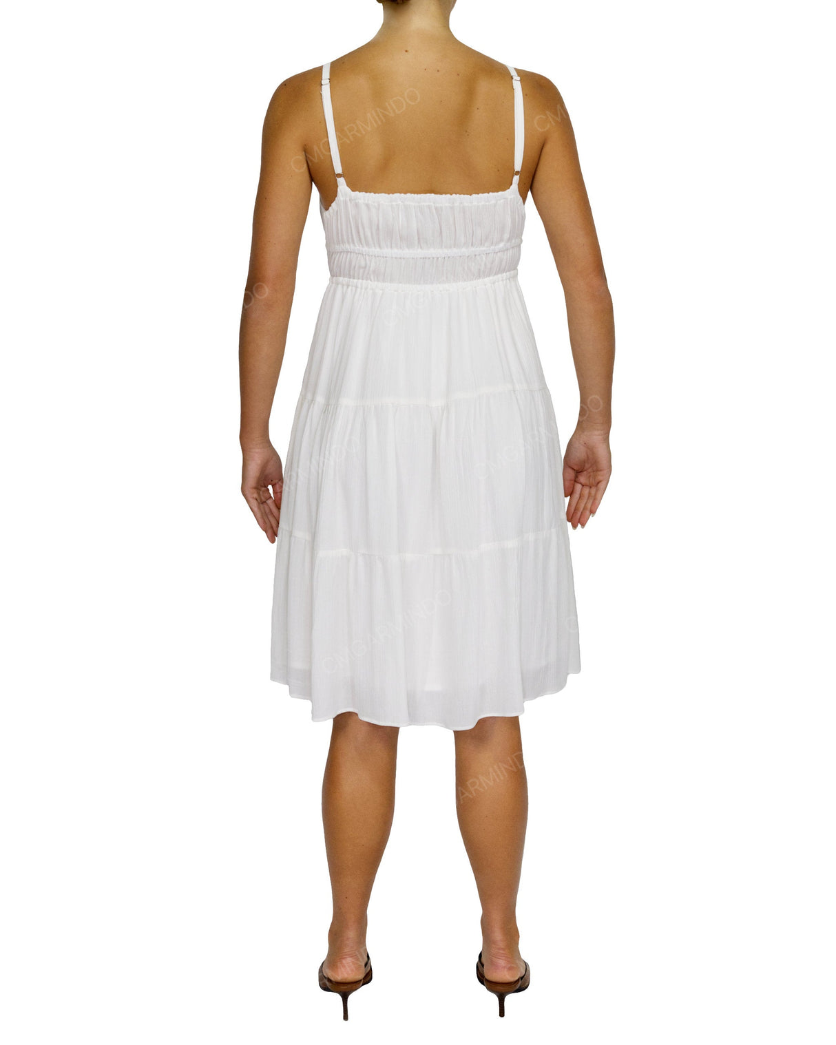 Shirred Waist Tiered Mini Dress