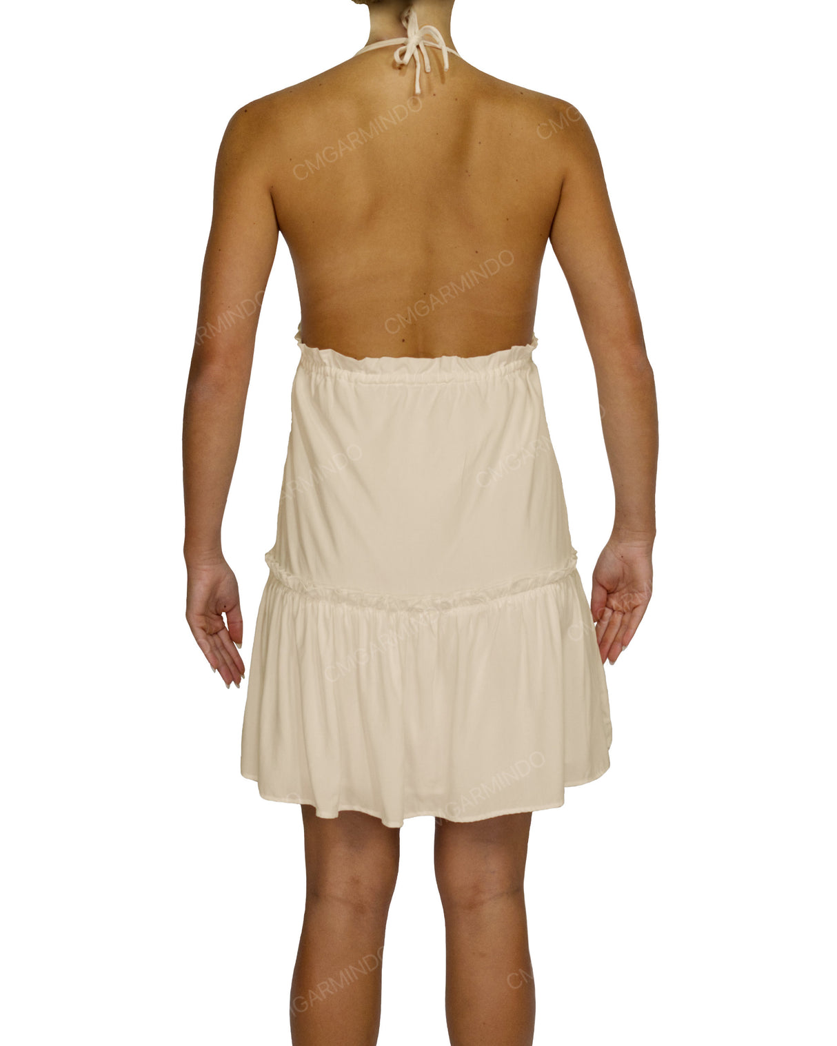 Halter Tie Ruffle Tiered Mini Dress