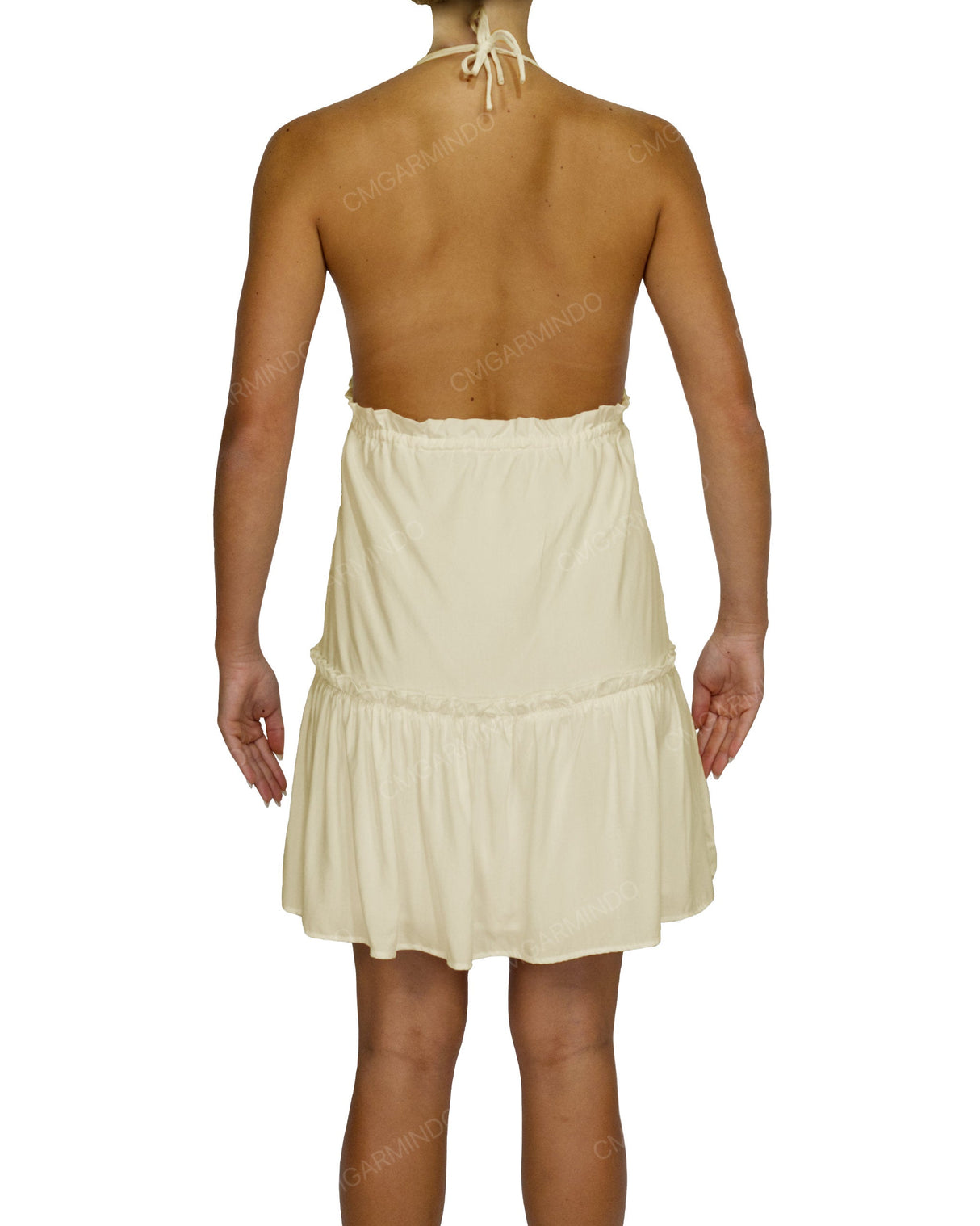 Halter Tie Ruffle Tiered Mini Dress