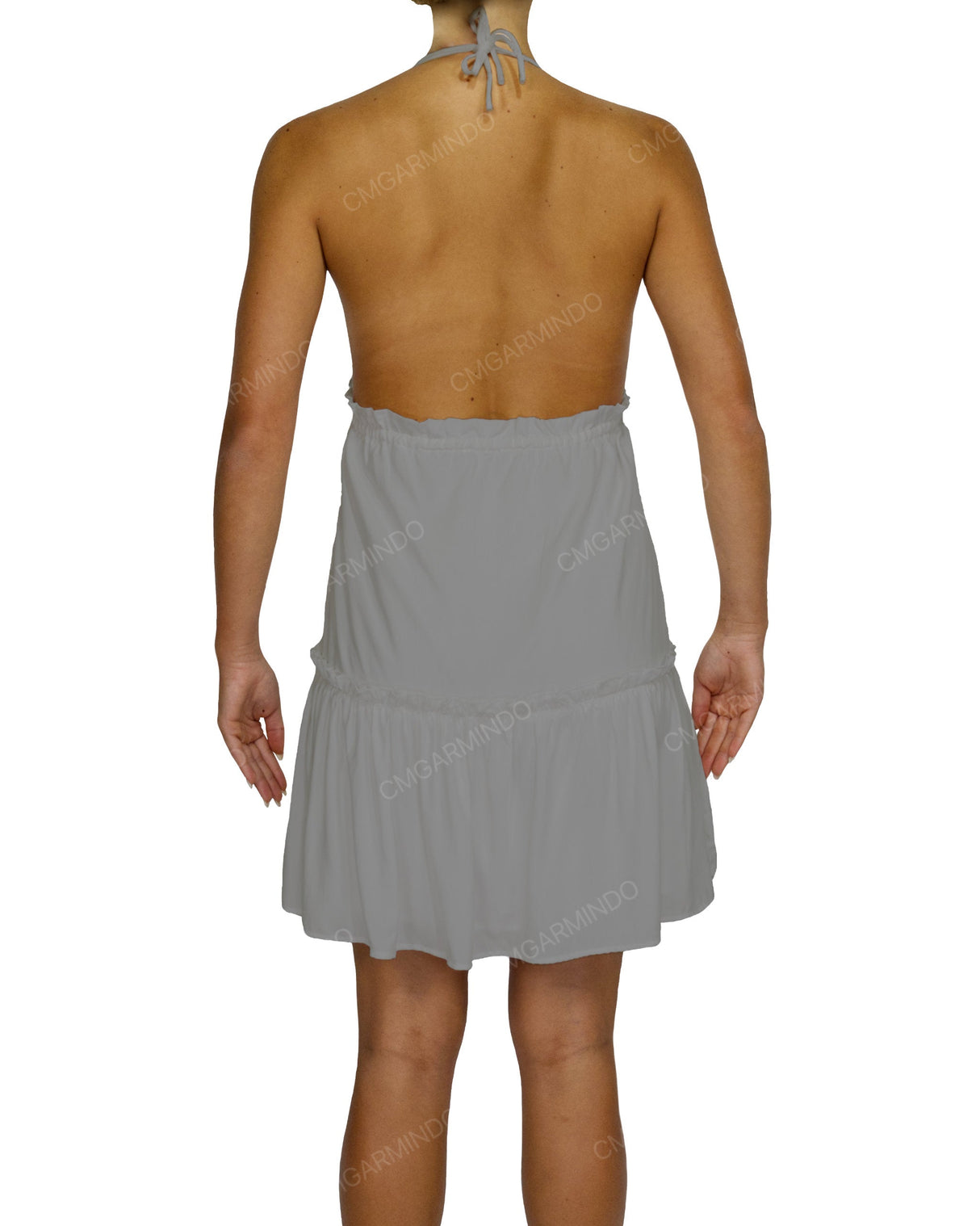 Halter Tie Ruffle Tiered Mini Dress