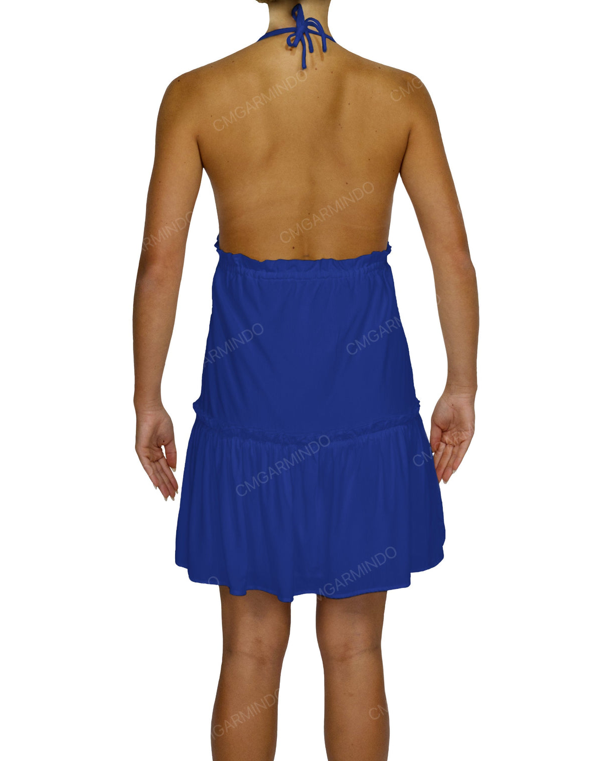 Halter Tie Ruffle Tiered Mini Dress