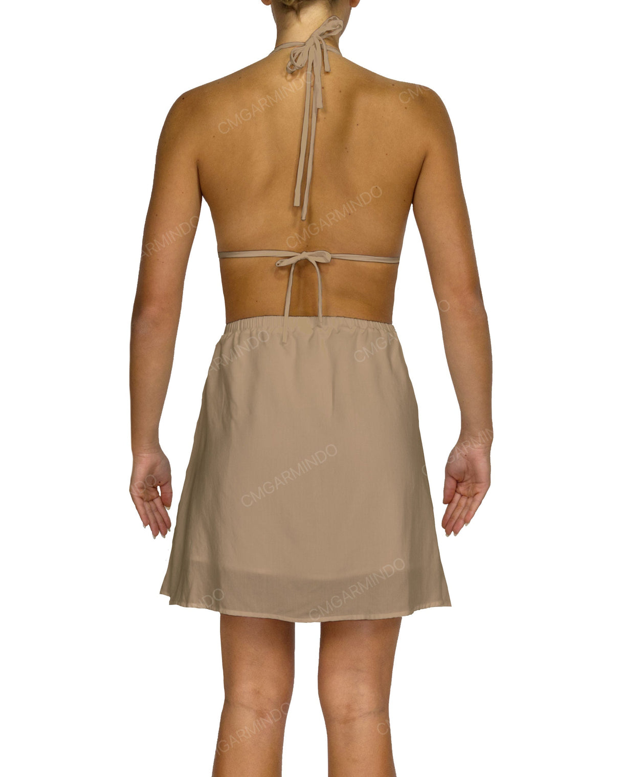 Halter Tie Deep V Mini Dress