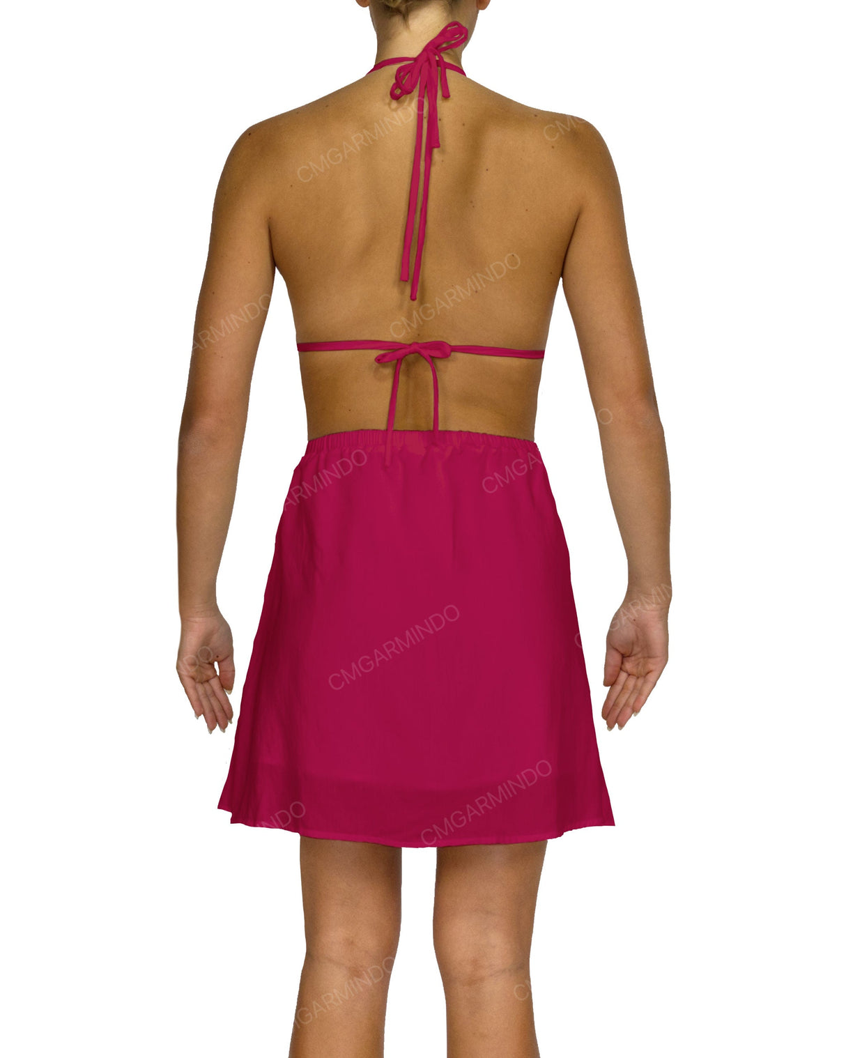 Halter Tie Deep V Mini Dress