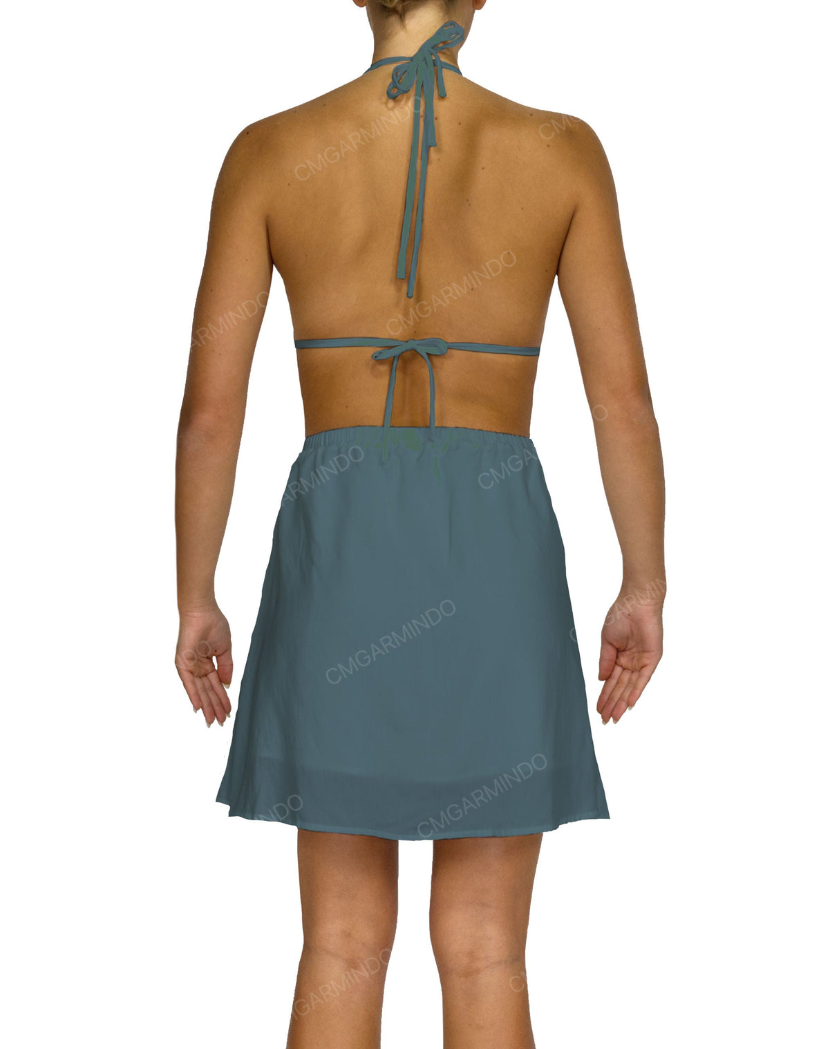 Halter Tie Deep V Mini Dress