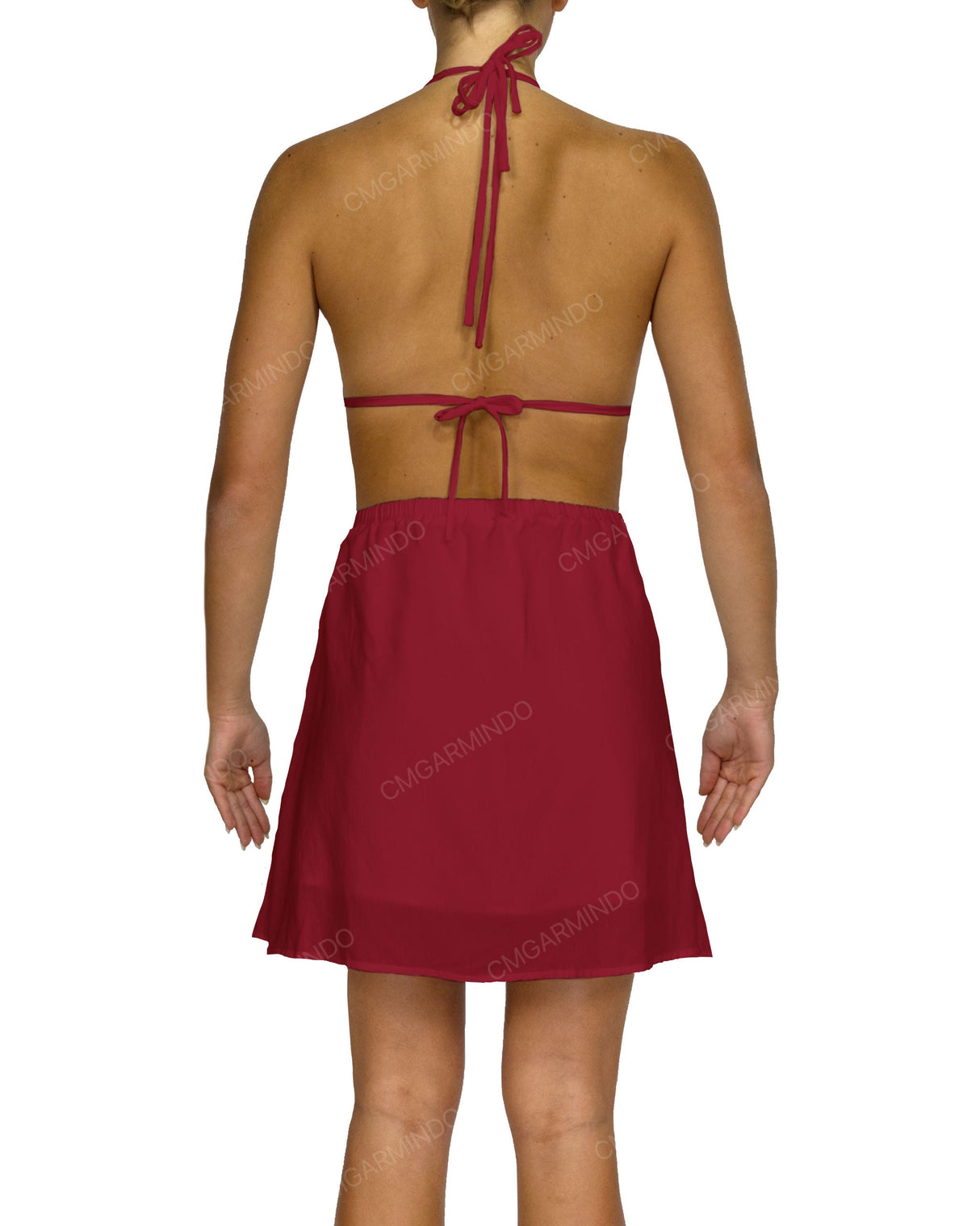 Halter Tie Deep V Mini Dress