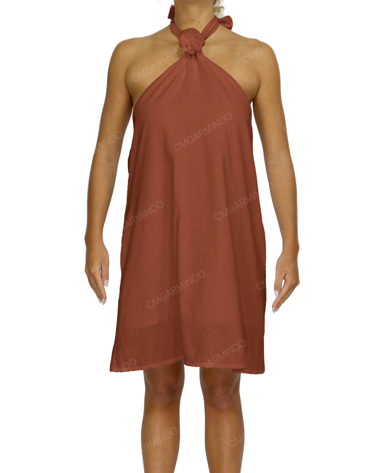 Halter Tie A-Line Mini Dress