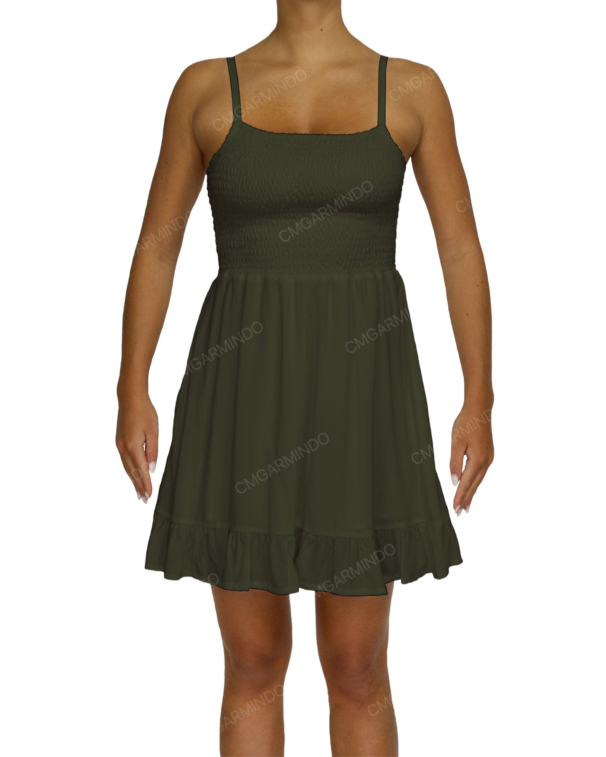 Shirred Midi Dress