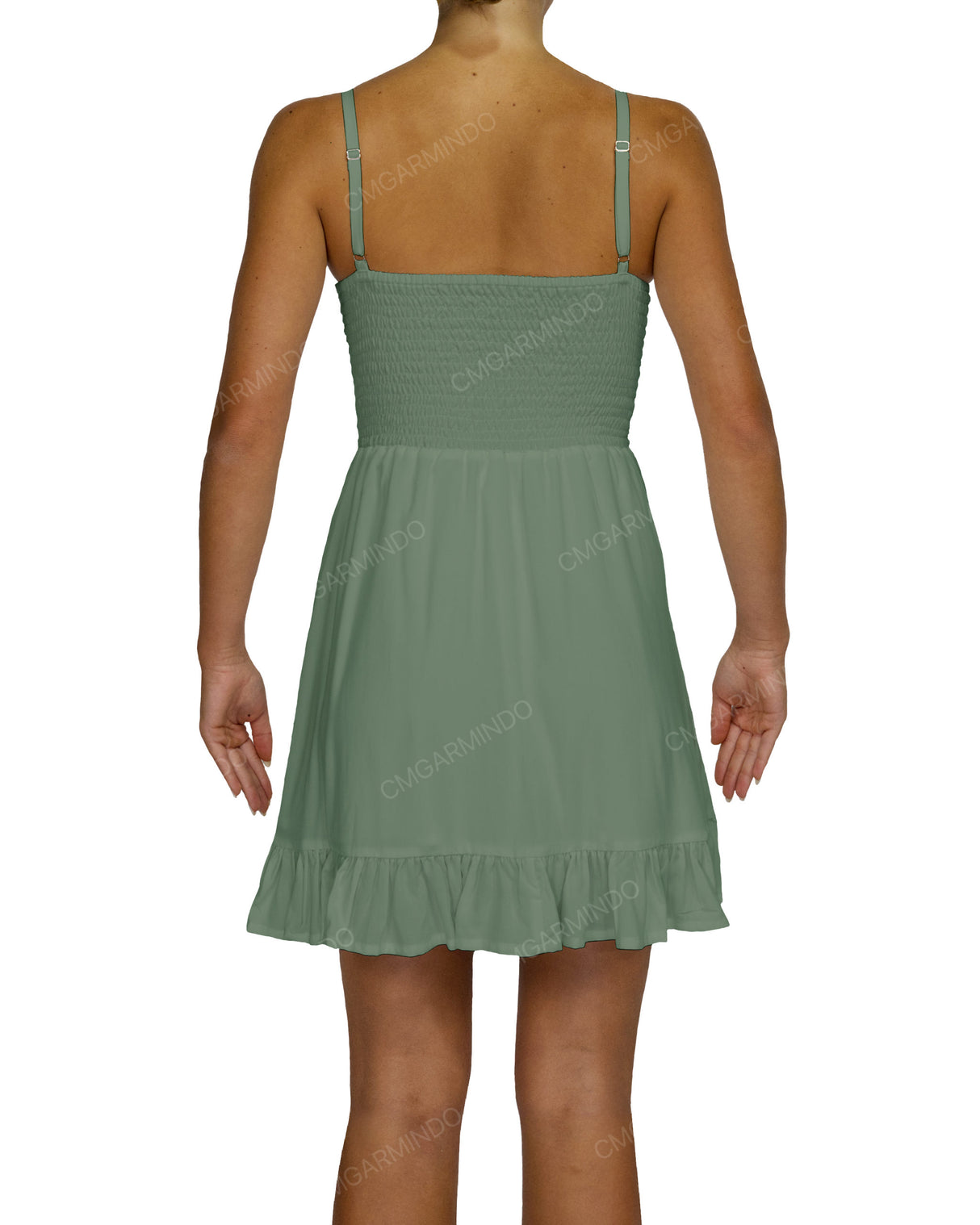 Shirred Midi Dress