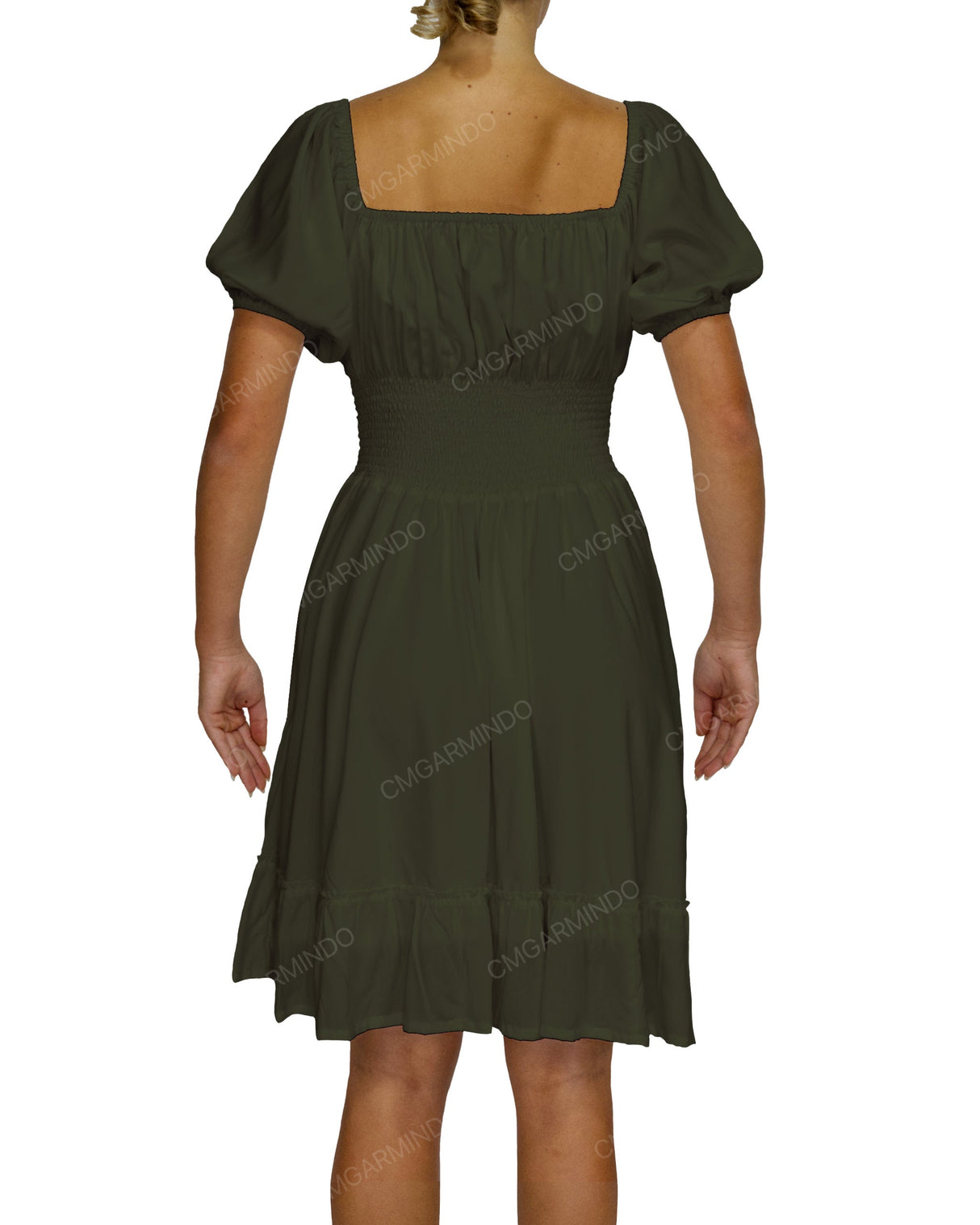 Puff Sleeve Midi Dress