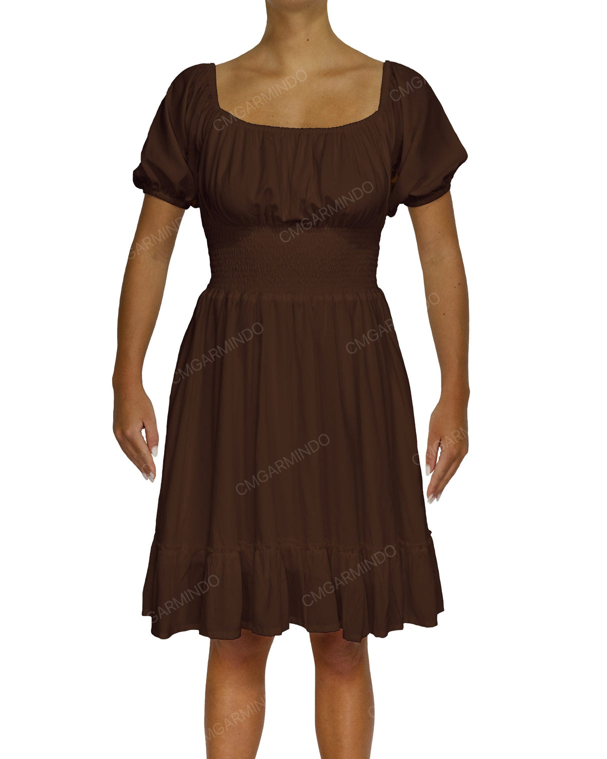 Puff Sleeve Midi Dress