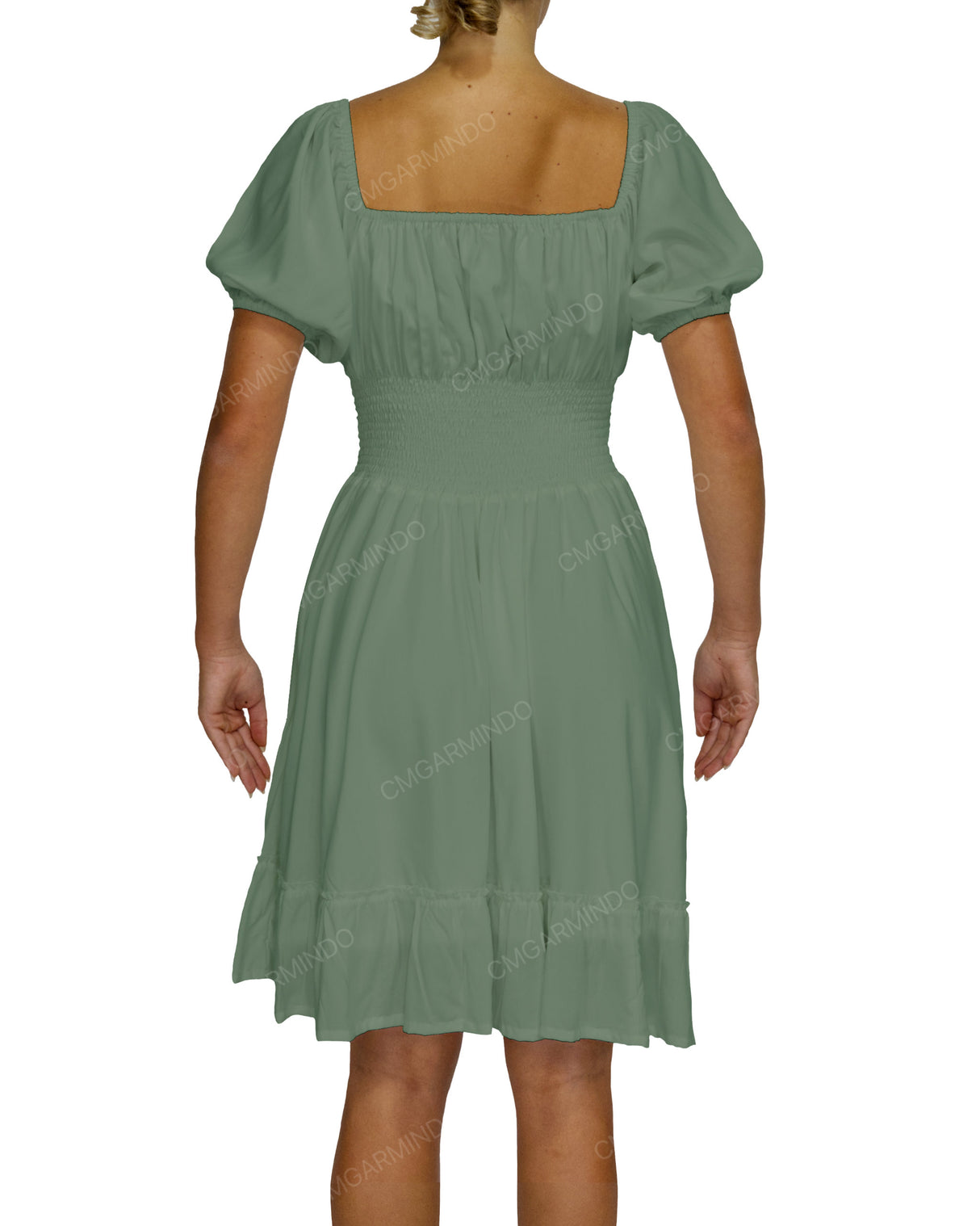 Puff Sleeve Midi Dress