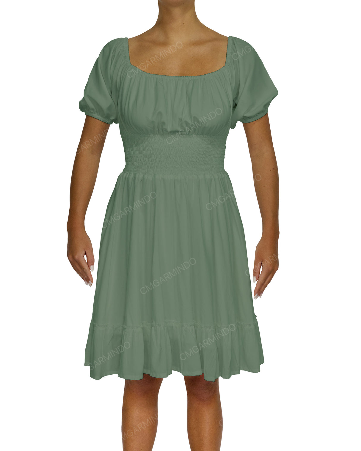 Puff Sleeve Midi Dress