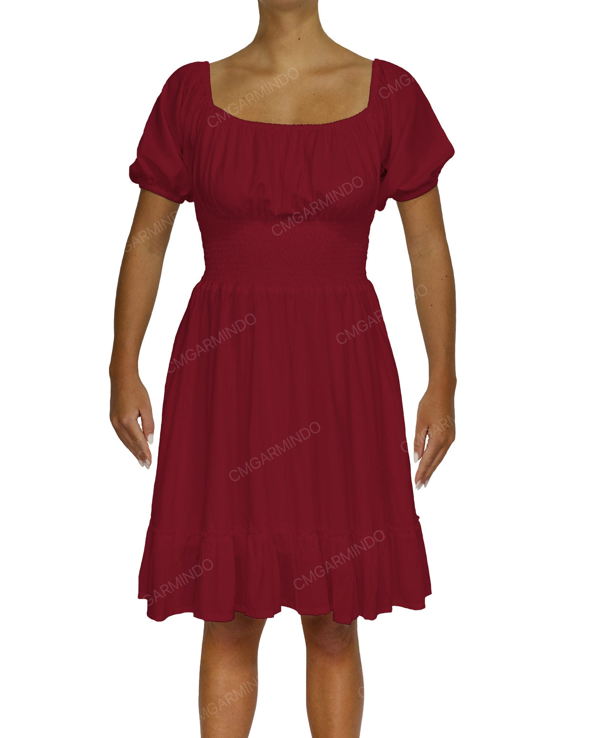 Puff Sleeve Midi Dress