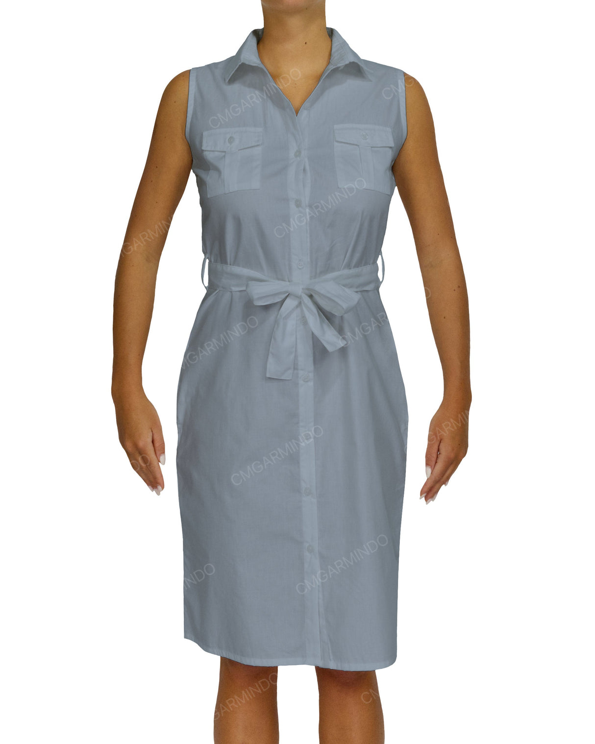 Sleeveless Shirt Dress