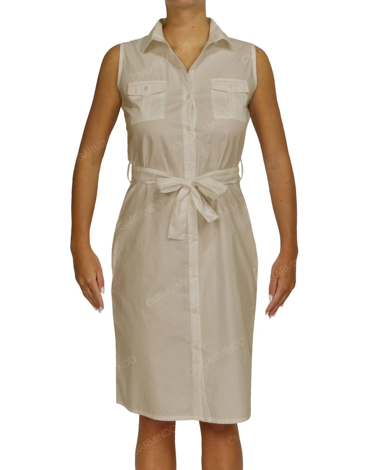 Sleeveless Shirt Dress