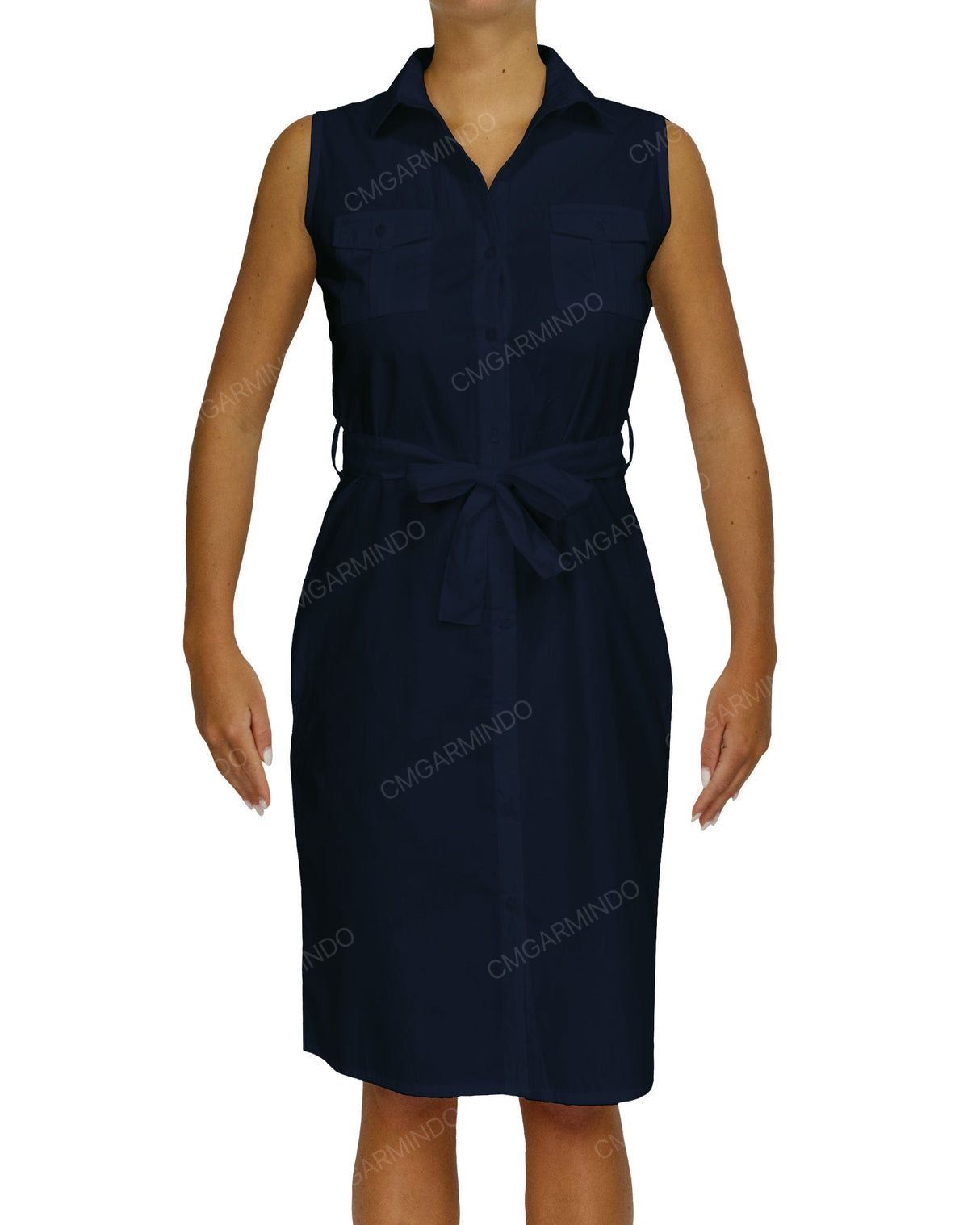 Sleeveless Shirt Dress