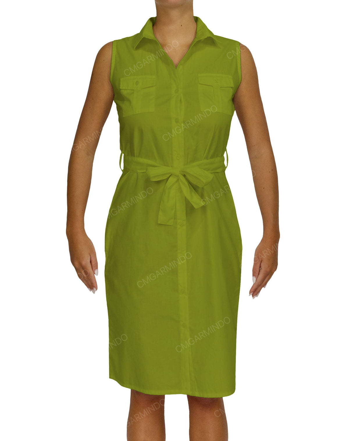 Sleeveless Shirt Dress