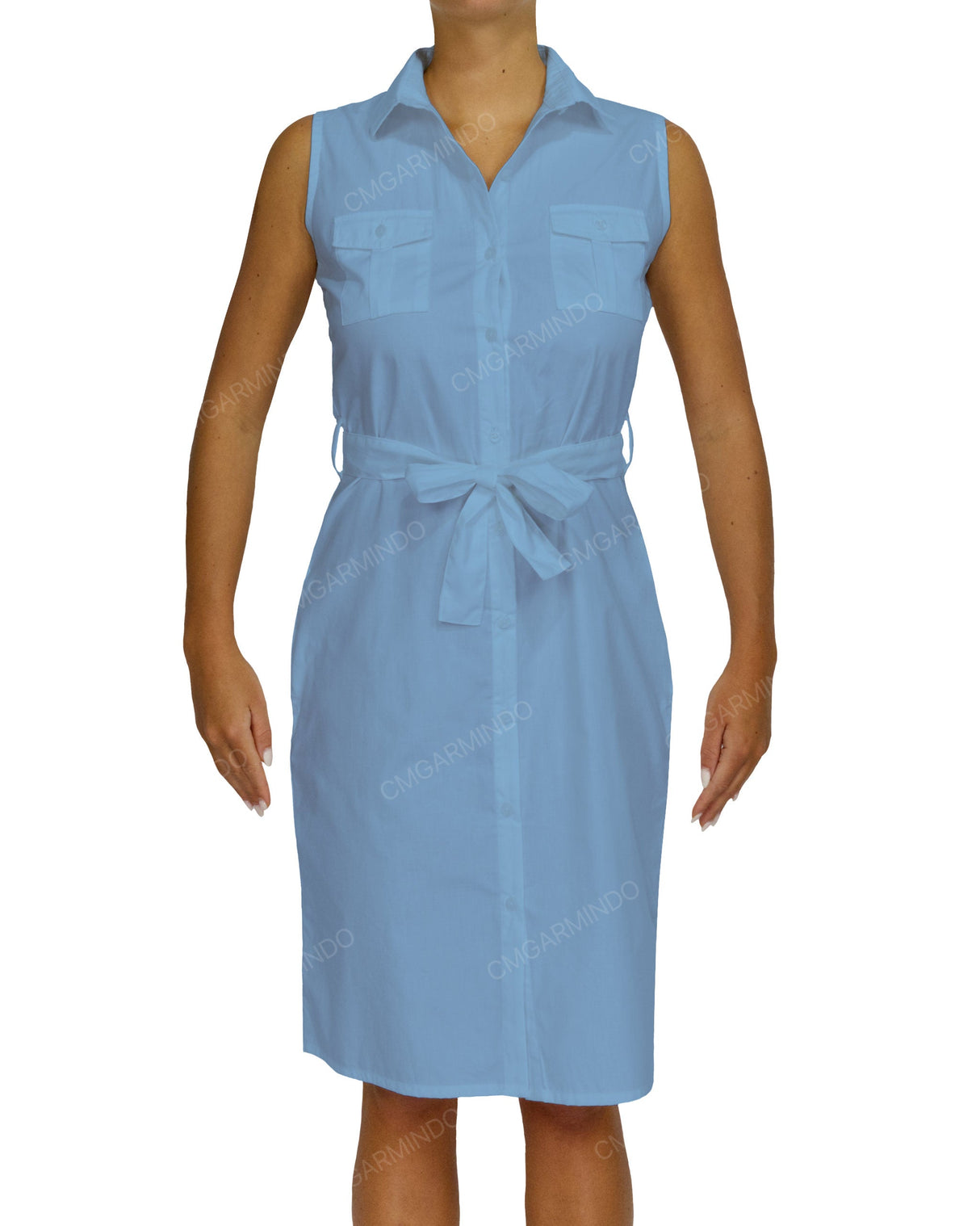 Sleeveless Shirt Dress