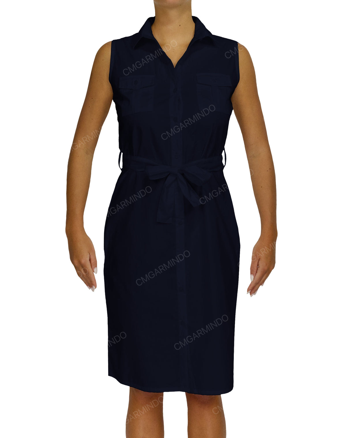 Sleeveless Shirt Dress