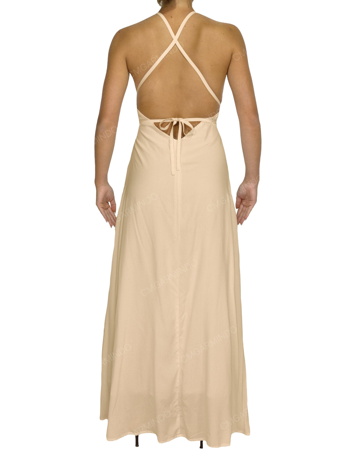 Halter Tie Asymmetrical Maxi Dress