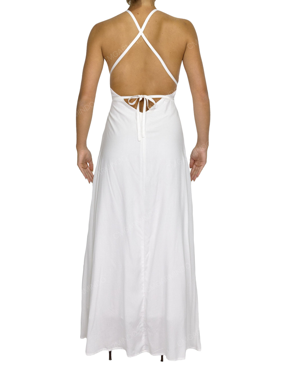 Halter Tie Asymmetrical Maxi Dress
