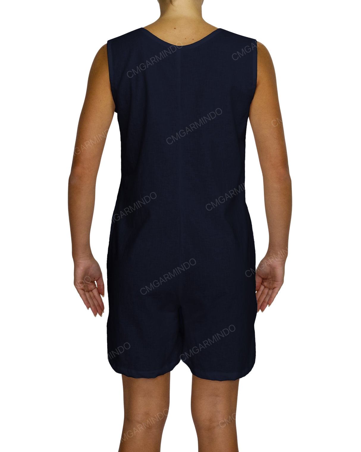 Sleeveless Button Up Mini Romper