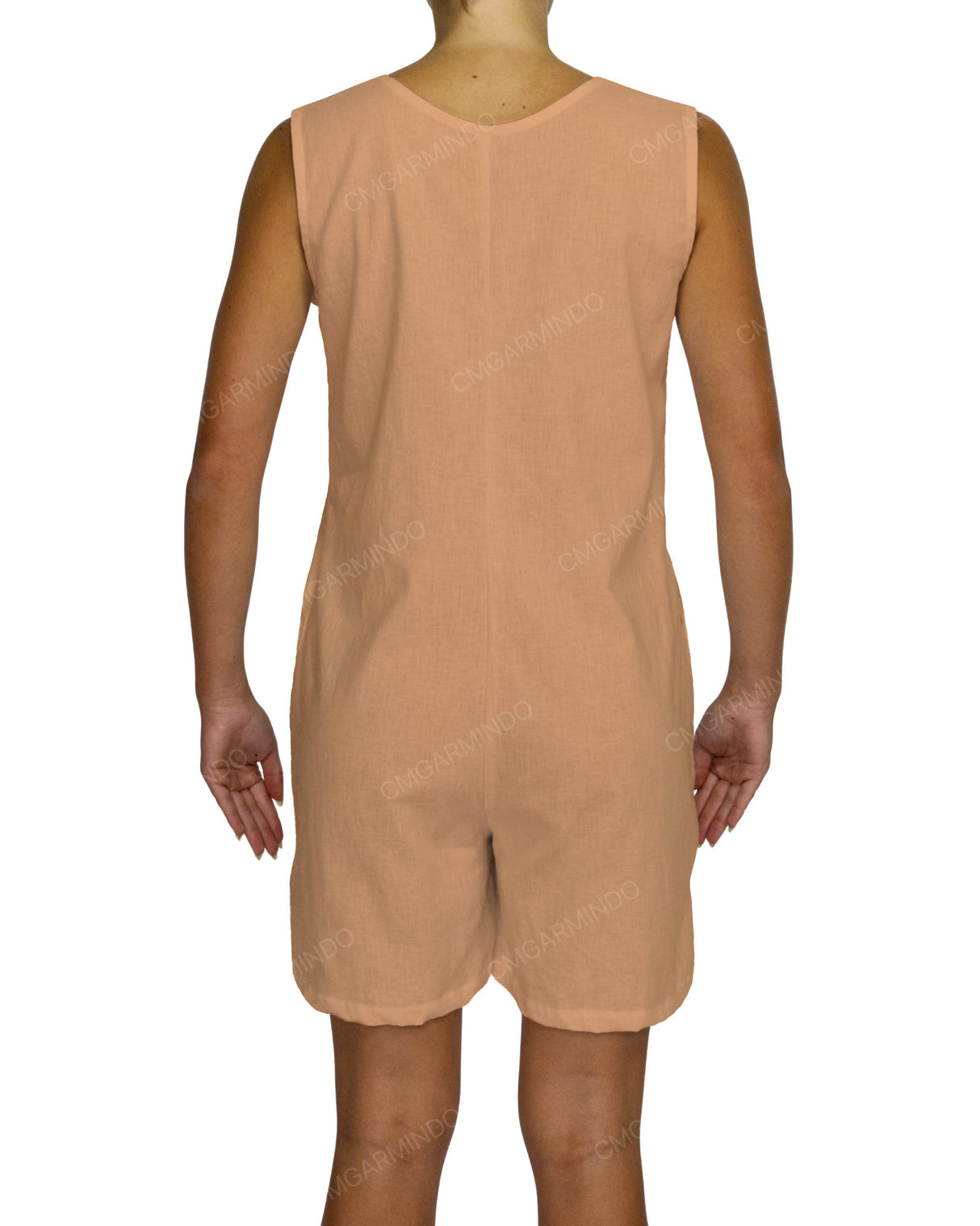 Sleeveless Button Up Mini Romper