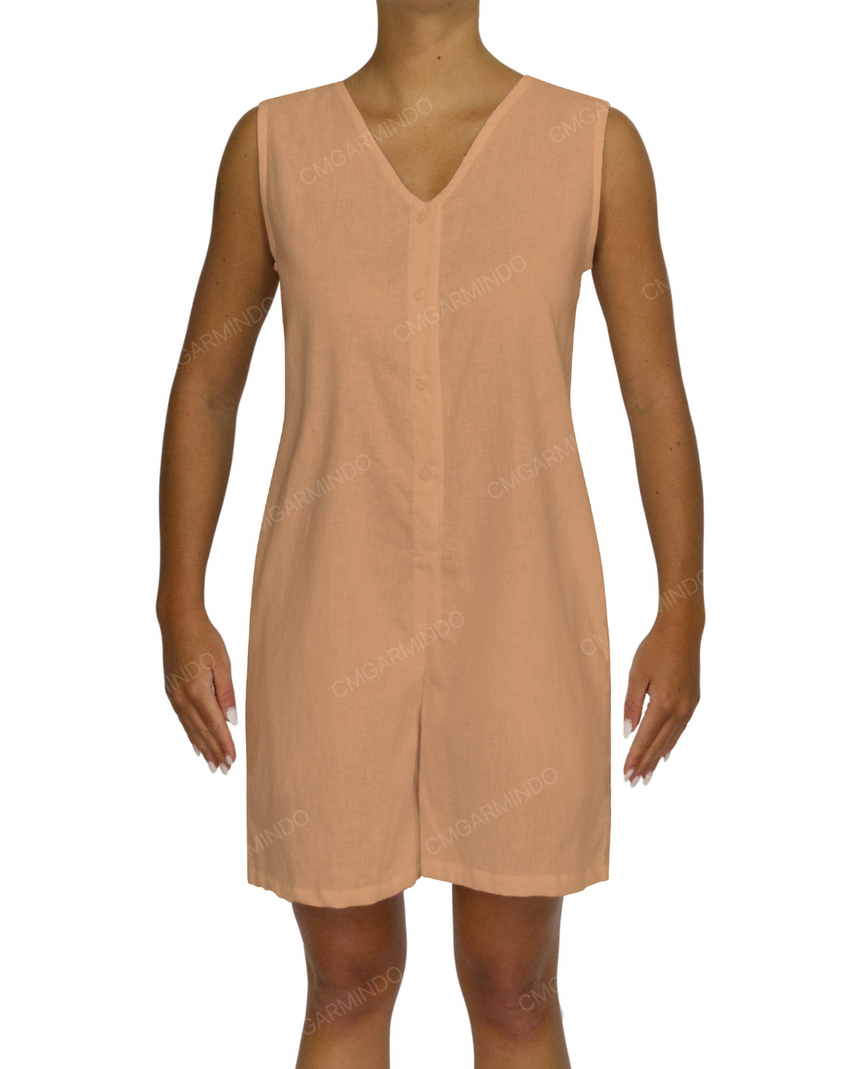 Sleeveless Button Up Mini Romper