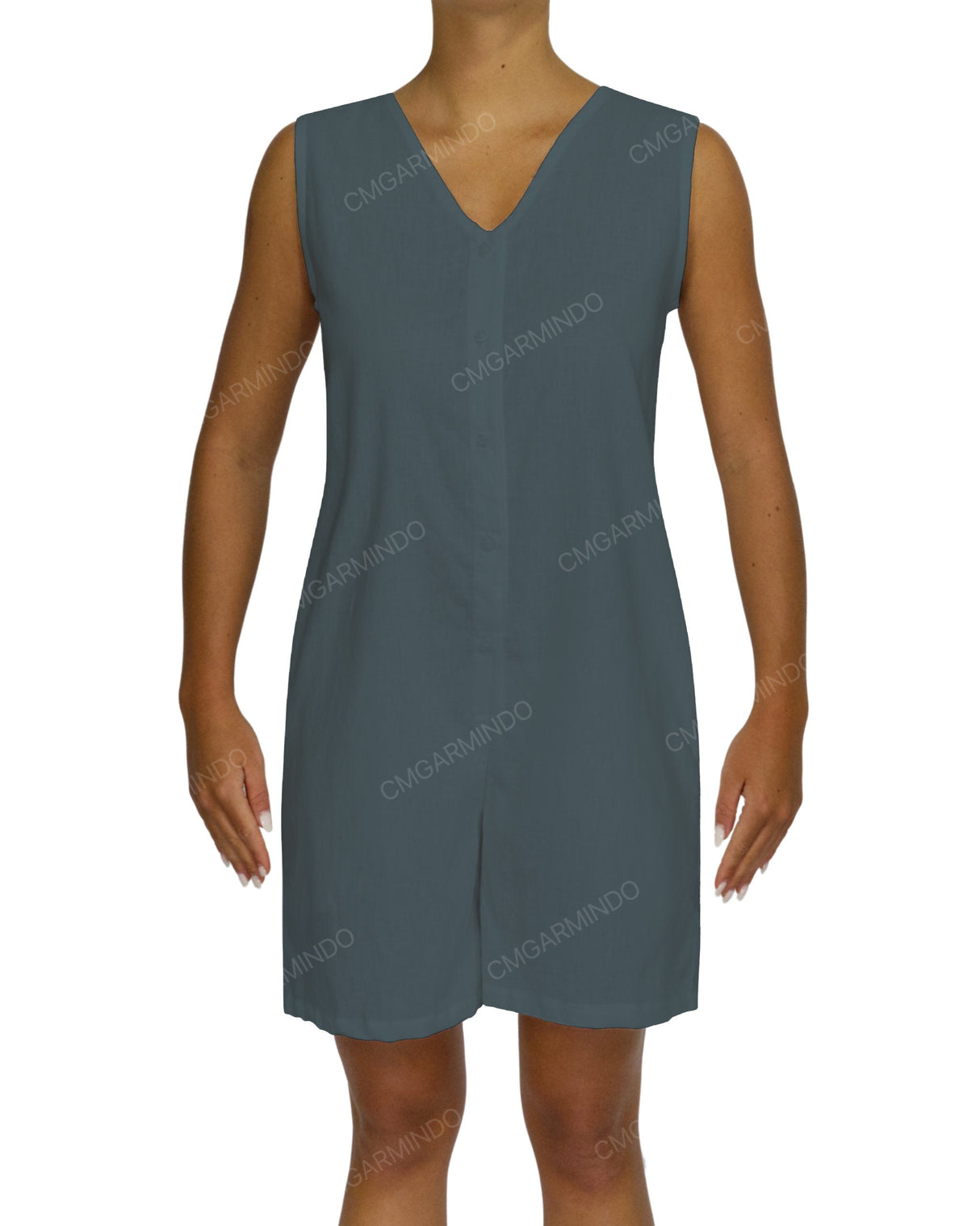 Sleeveless Button Up Mini Romper