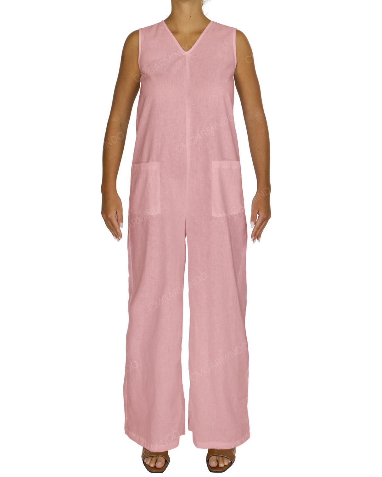 Sleeveless V-Neck Jumpsuit