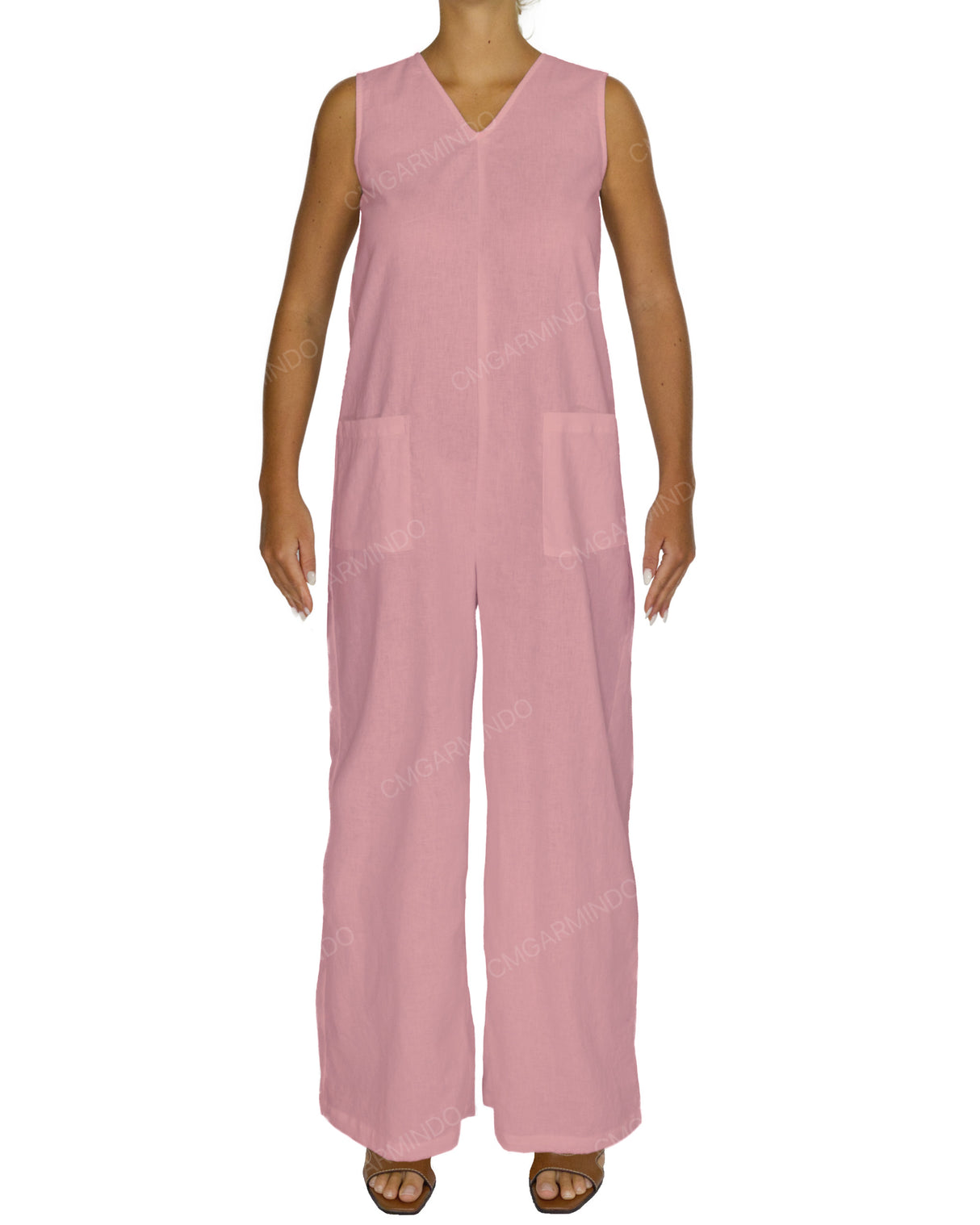 Sleeveless V-Neck Jumpsuit