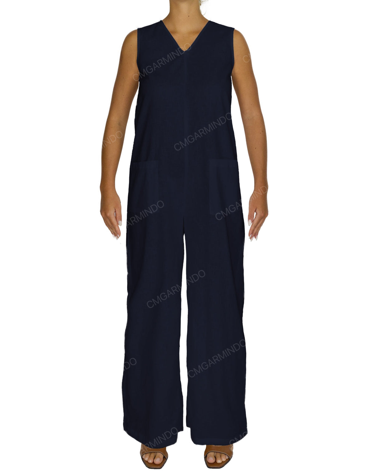 Sleeveless V-Neck Jumpsuit