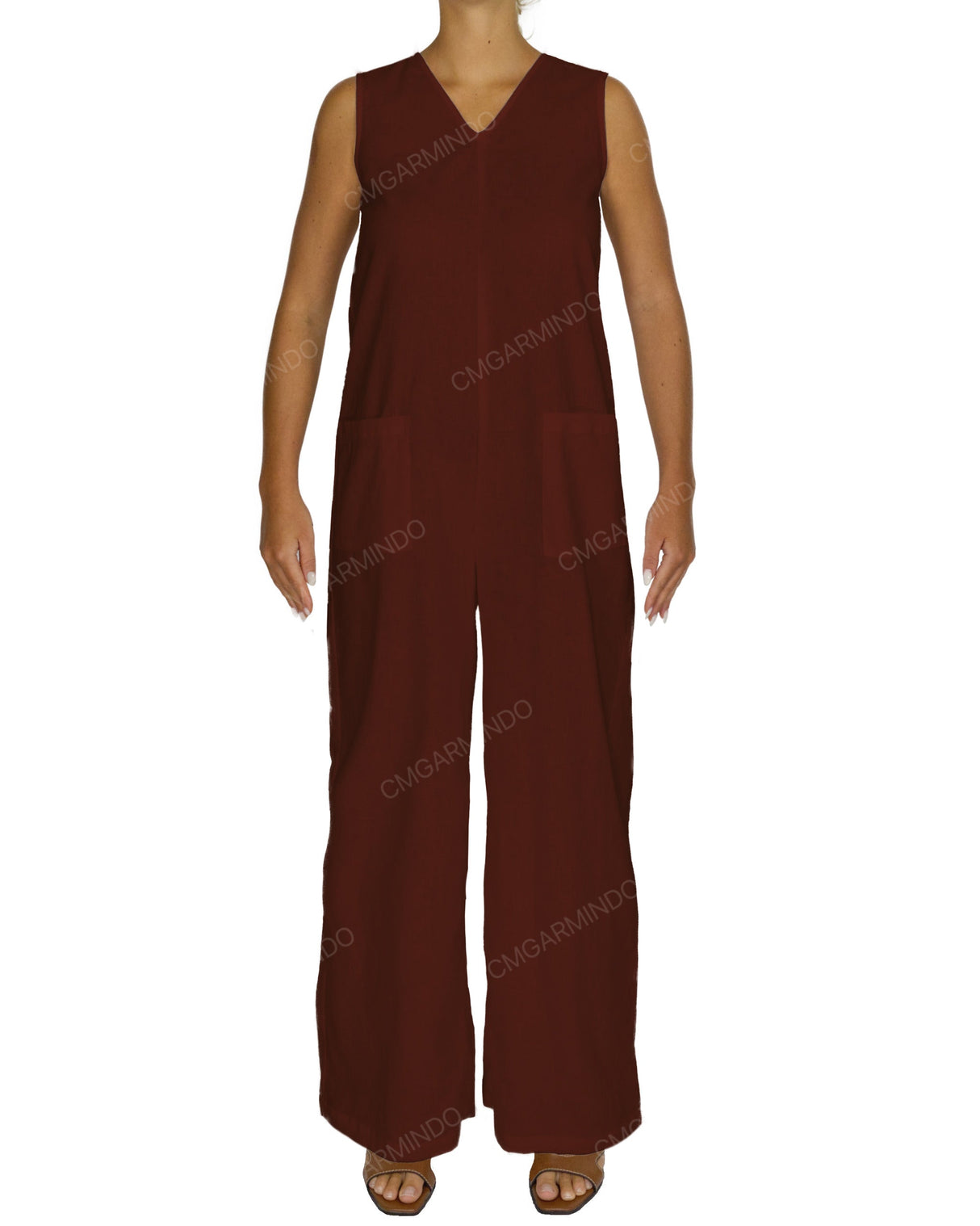 Sleeveless V-Neck Jumpsuit