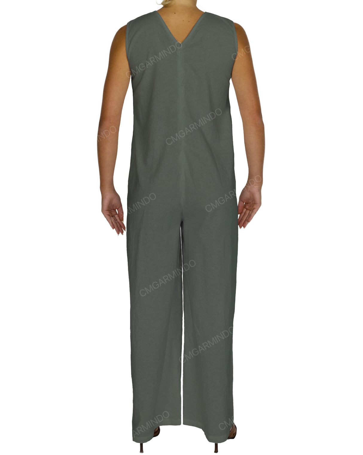 Sleeveless V-Neck Jumpsuit