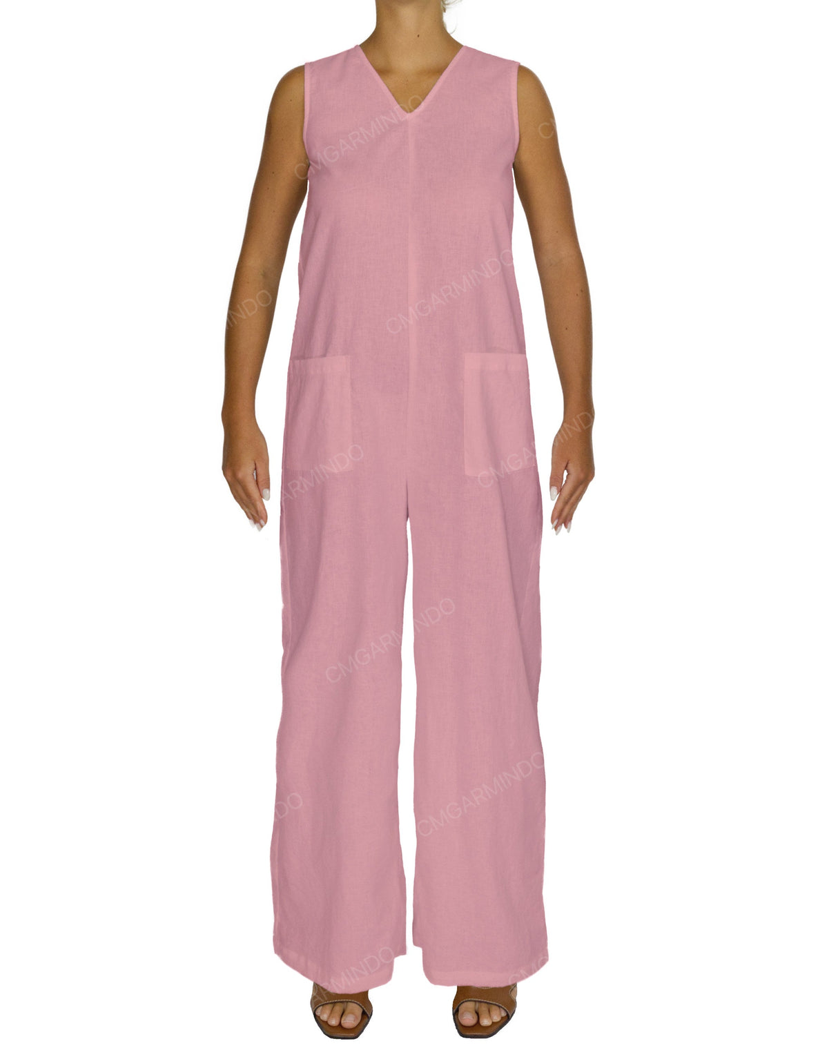 Sleeveless V-Neck Jumpsuit