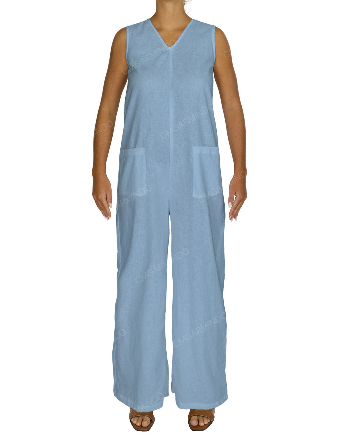 Sleeveless V-Neck Jumpsuit