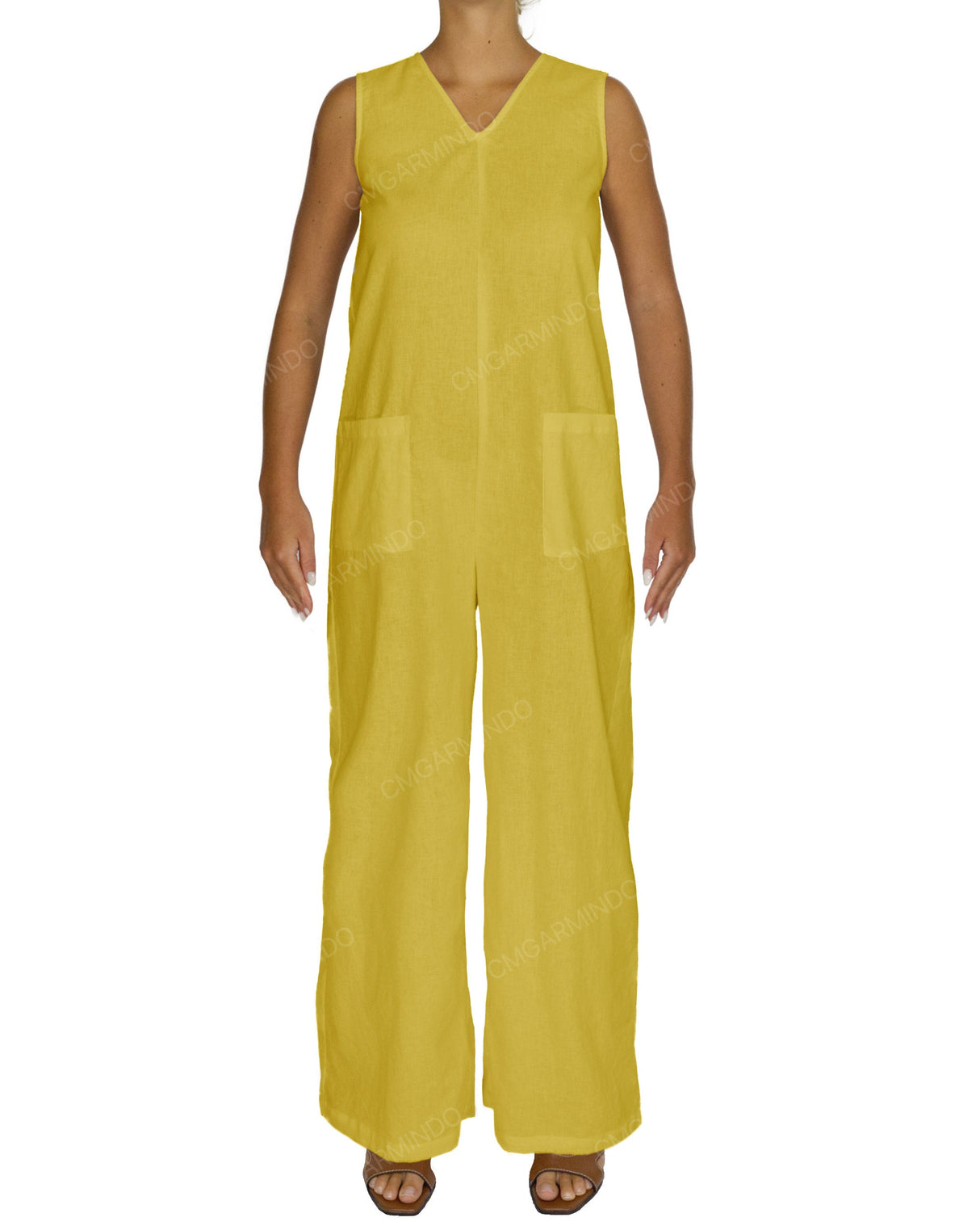 Sleeveless V-Neck Jumpsuit