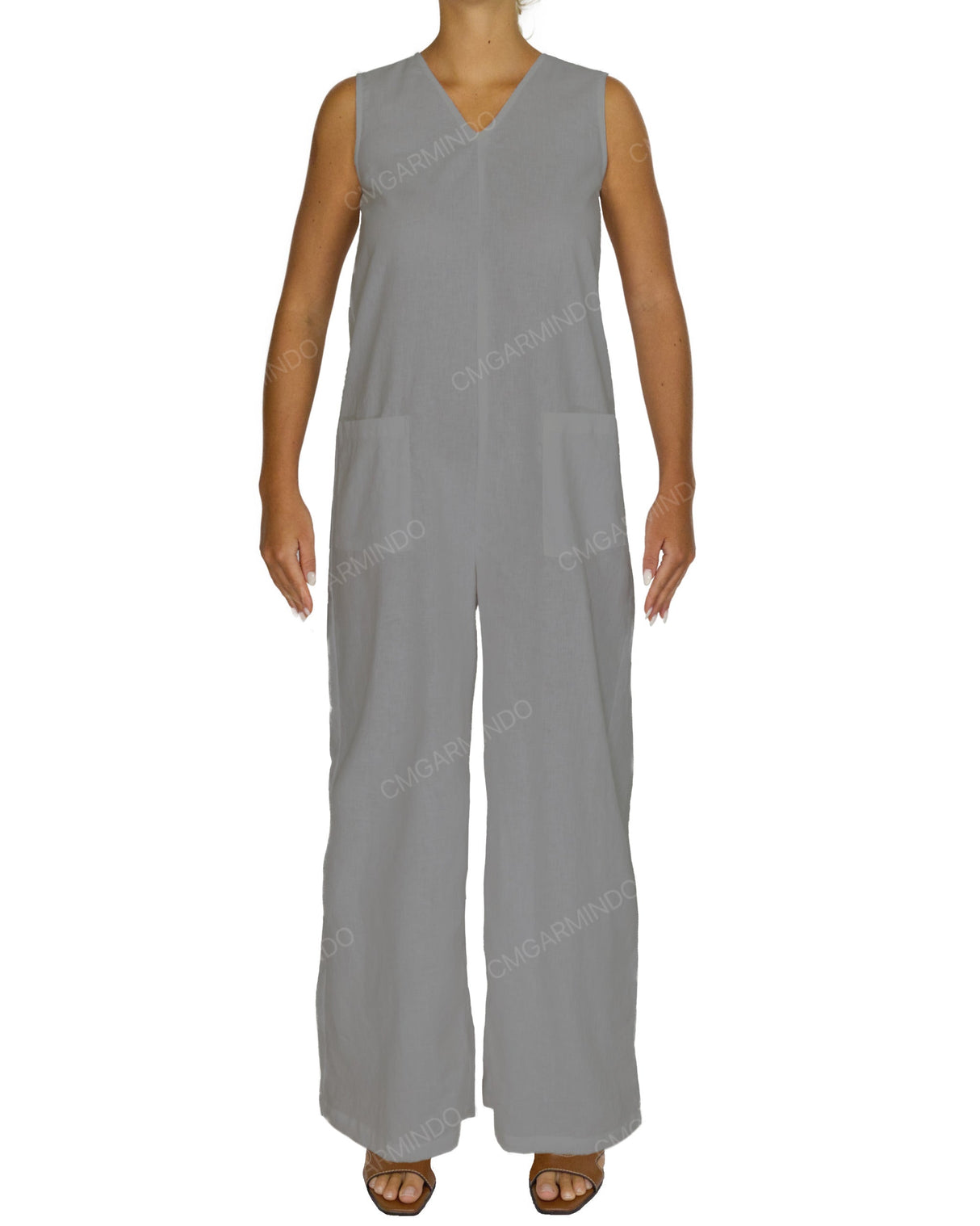Sleeveless V-Neck Jumpsuit